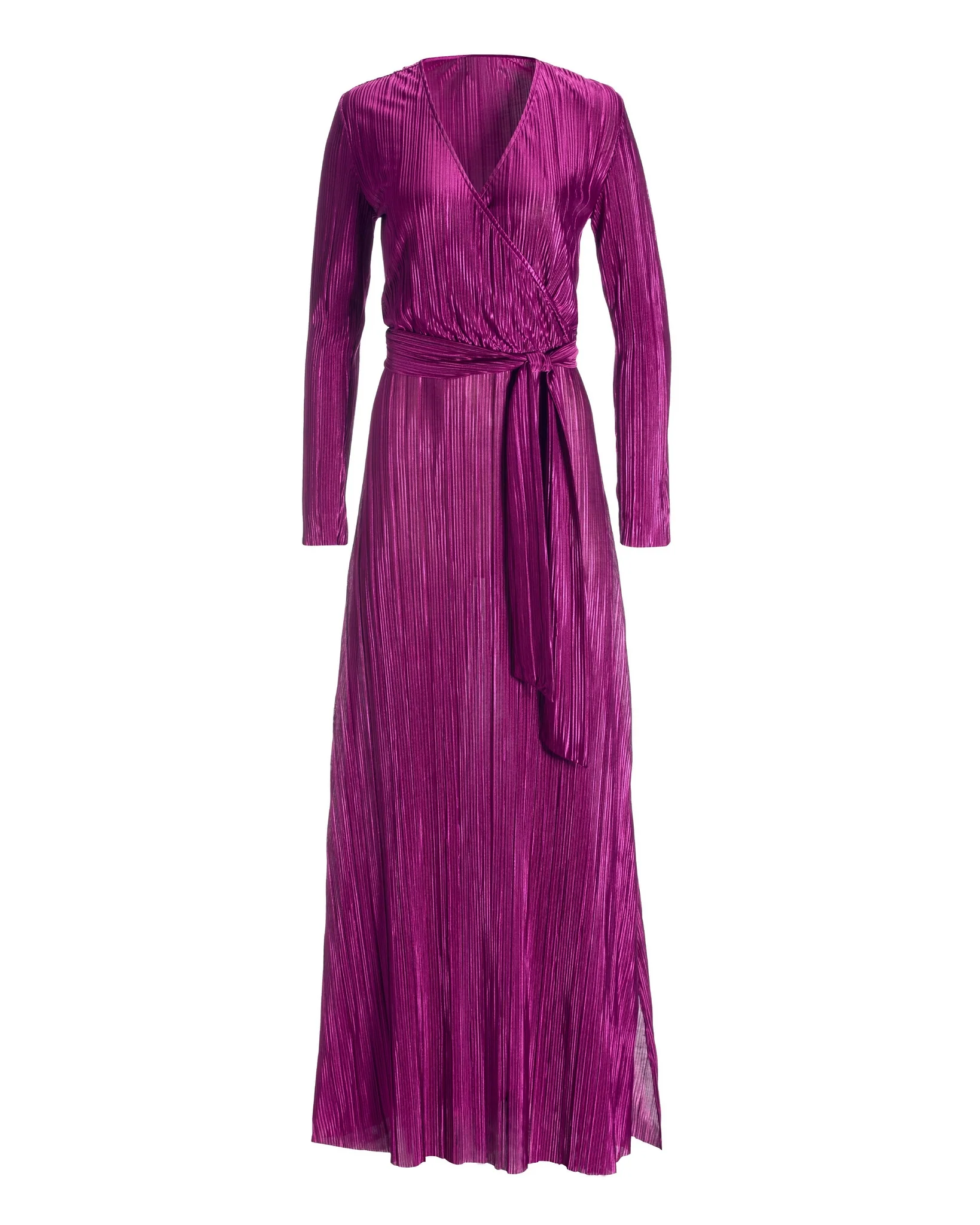 Surplice Plisse Wrap Maxi Dress Hollyhock - Mycitystee