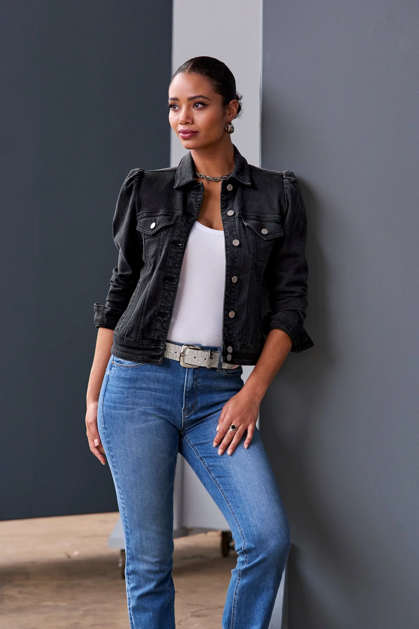 All Over Rhinestone Belt Black/Silver - Mycitystee