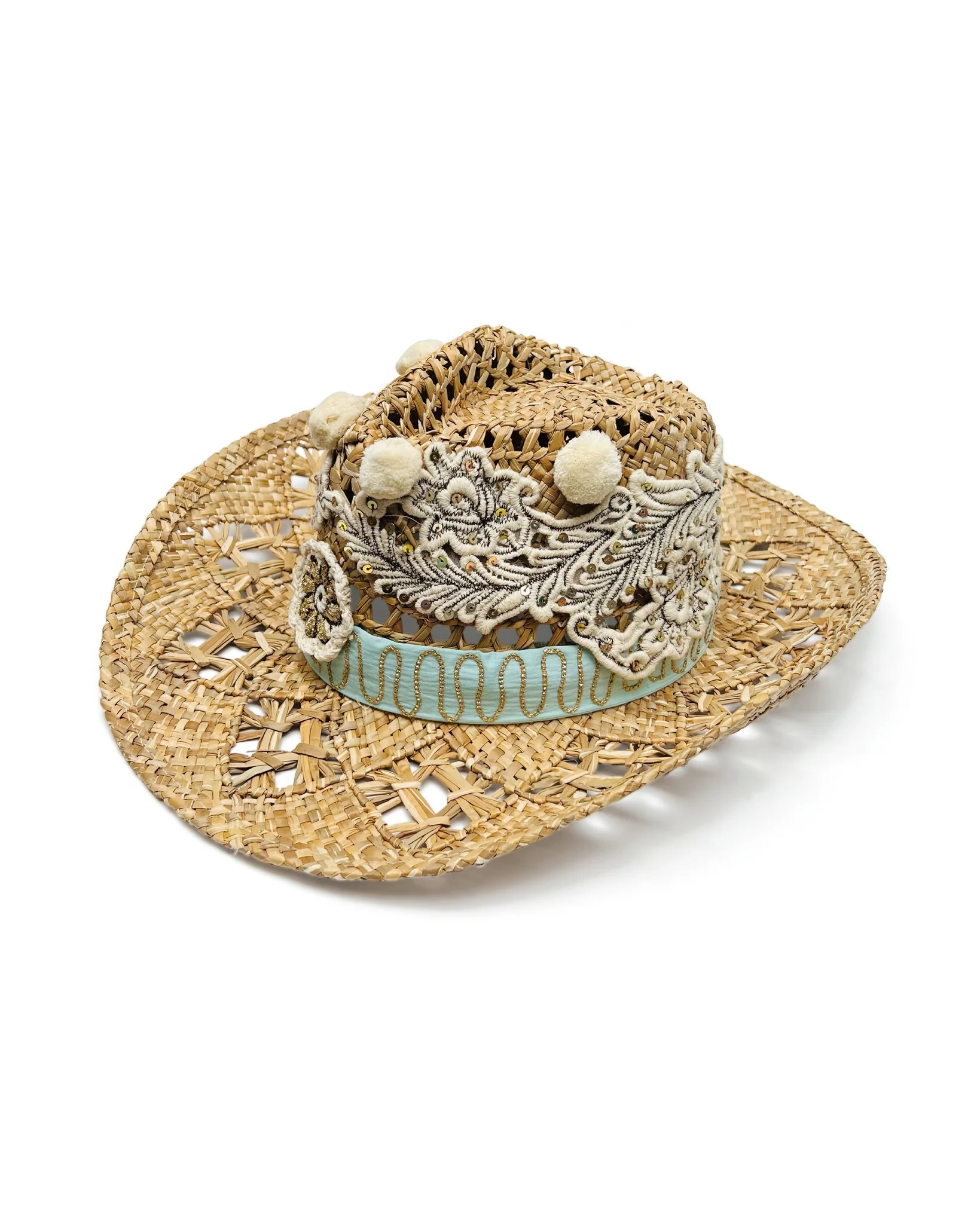Embroidered Cowboy Hat Natural - Mycitystee