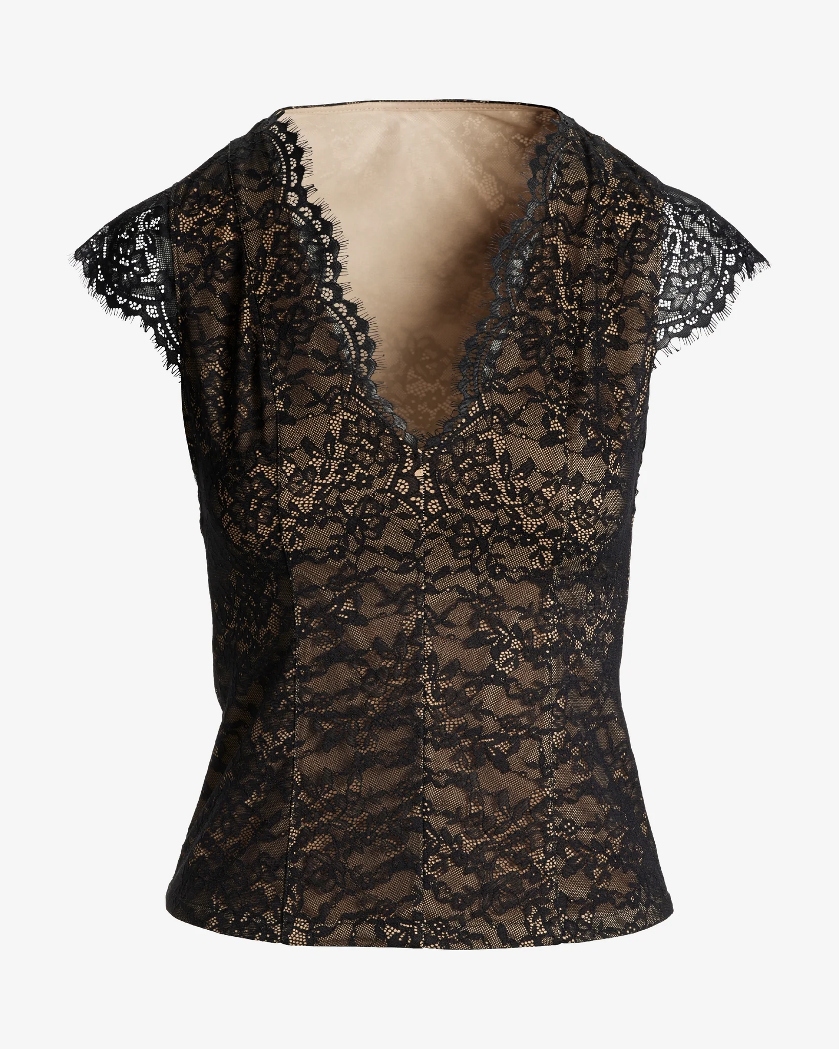 Delicate Lace V-Neck Tank Top Proper Black - Mycitystee