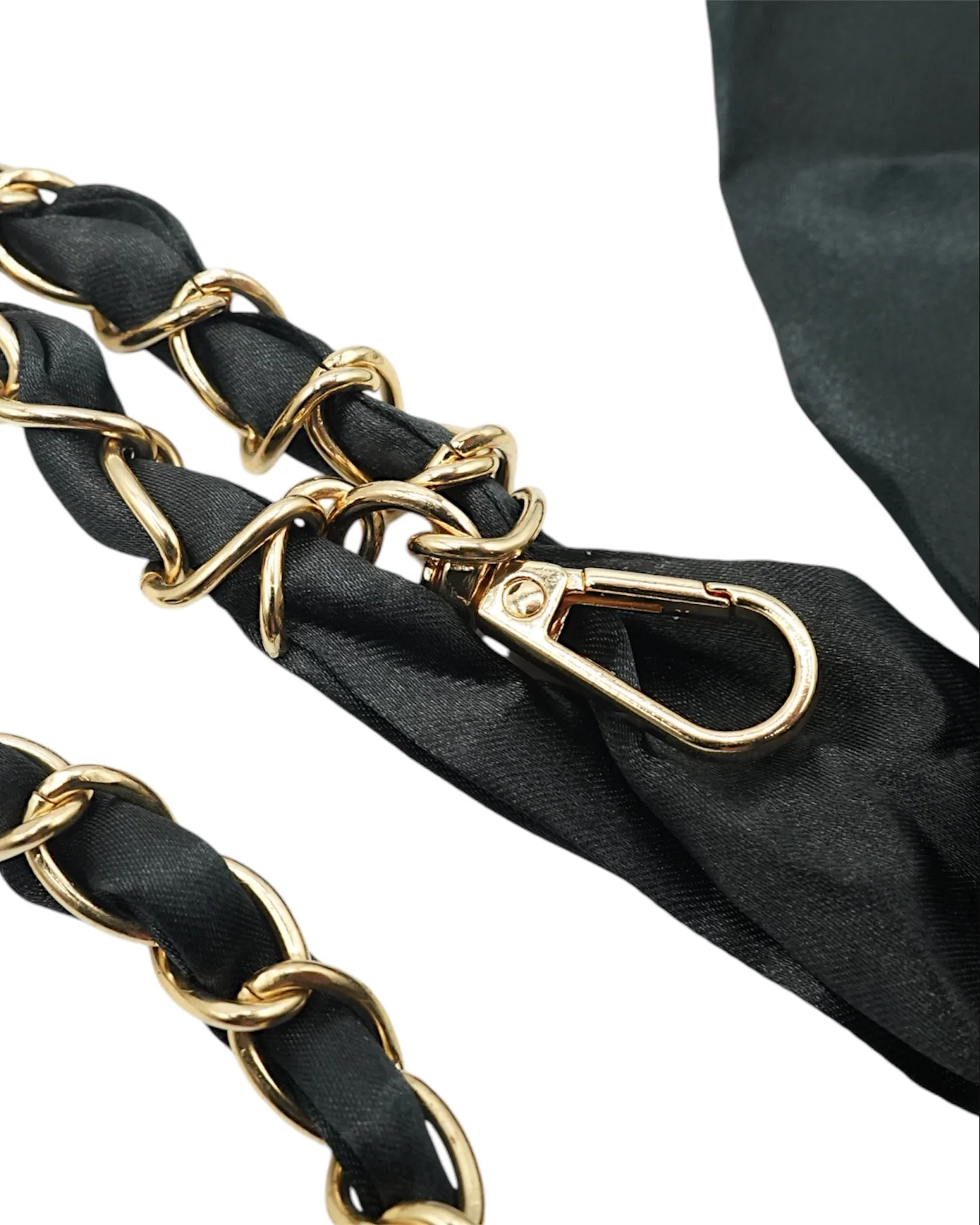 Black Satin Sash Crossbody Phone Chain - Mycitystee