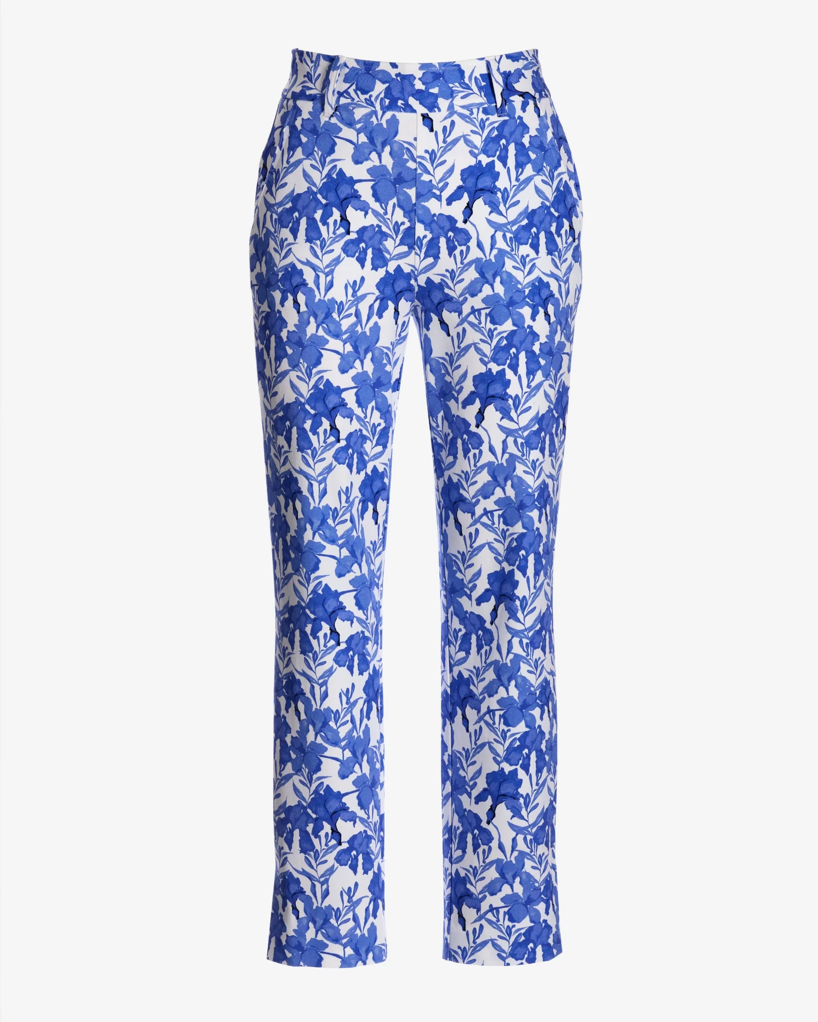 Newport Ocean Fleurs Print Twill Pull On Crop Pant Blue - Mycitystee