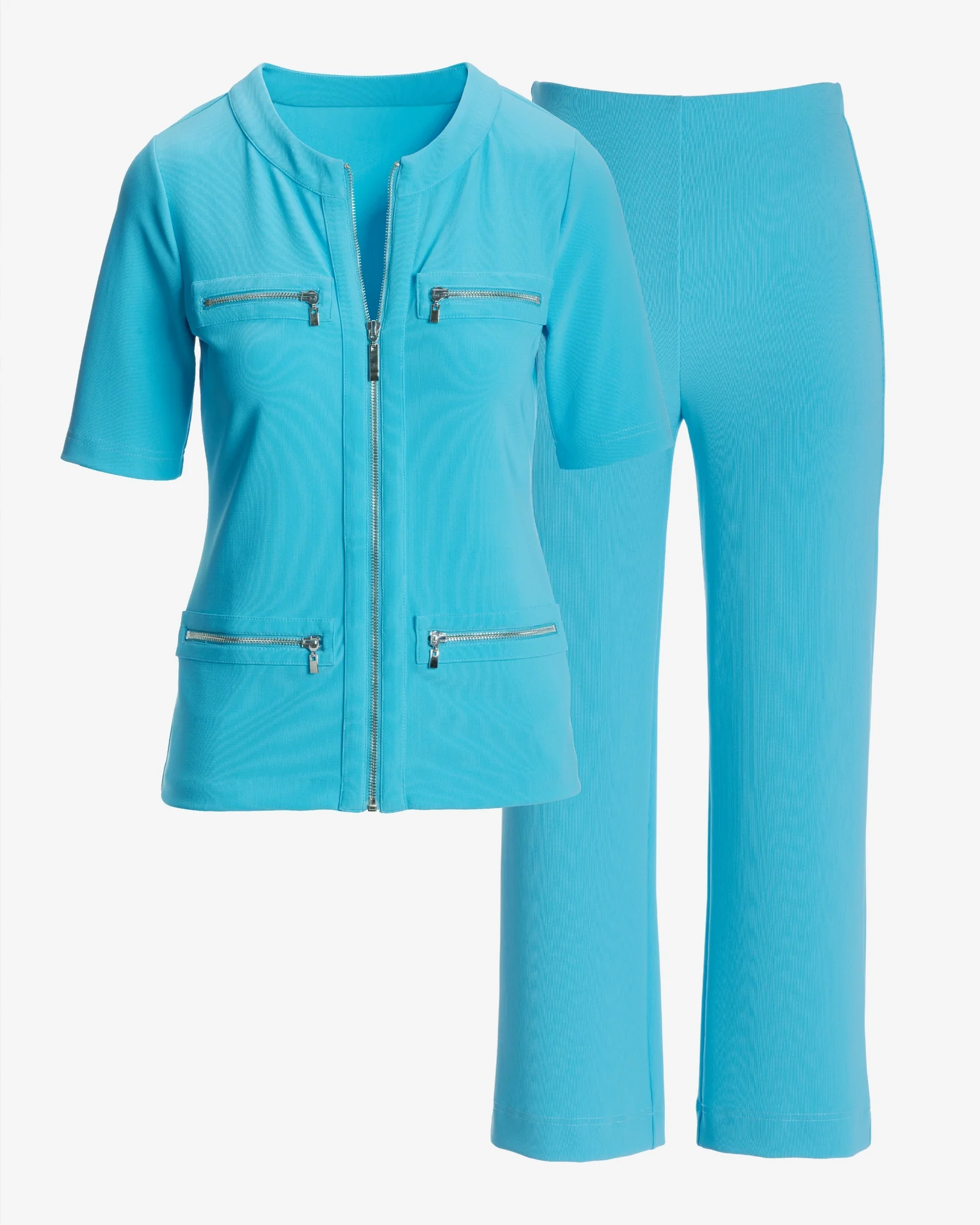 Beyond Travel Cropped Chic Coordinates Blue Grotto - Mycitystee