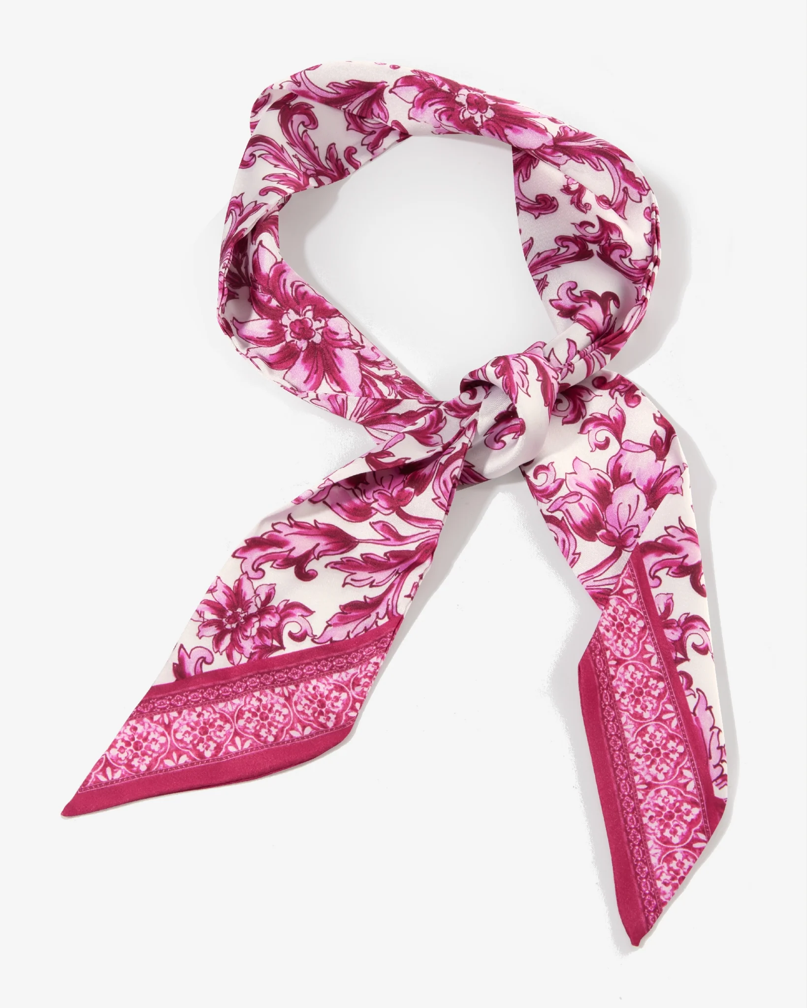 Status Border Print Scarf Pink Multi - Mycitystee