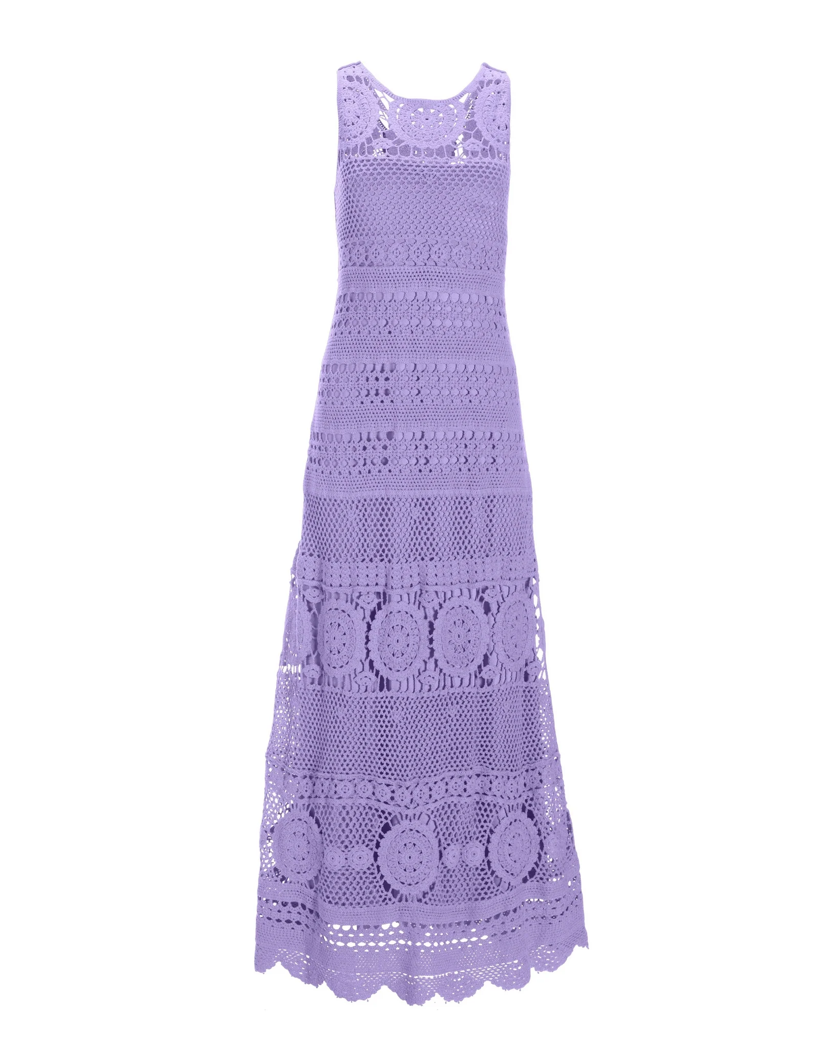 Sleeveless Crochet Maxi Dress Purple - Mycitystee