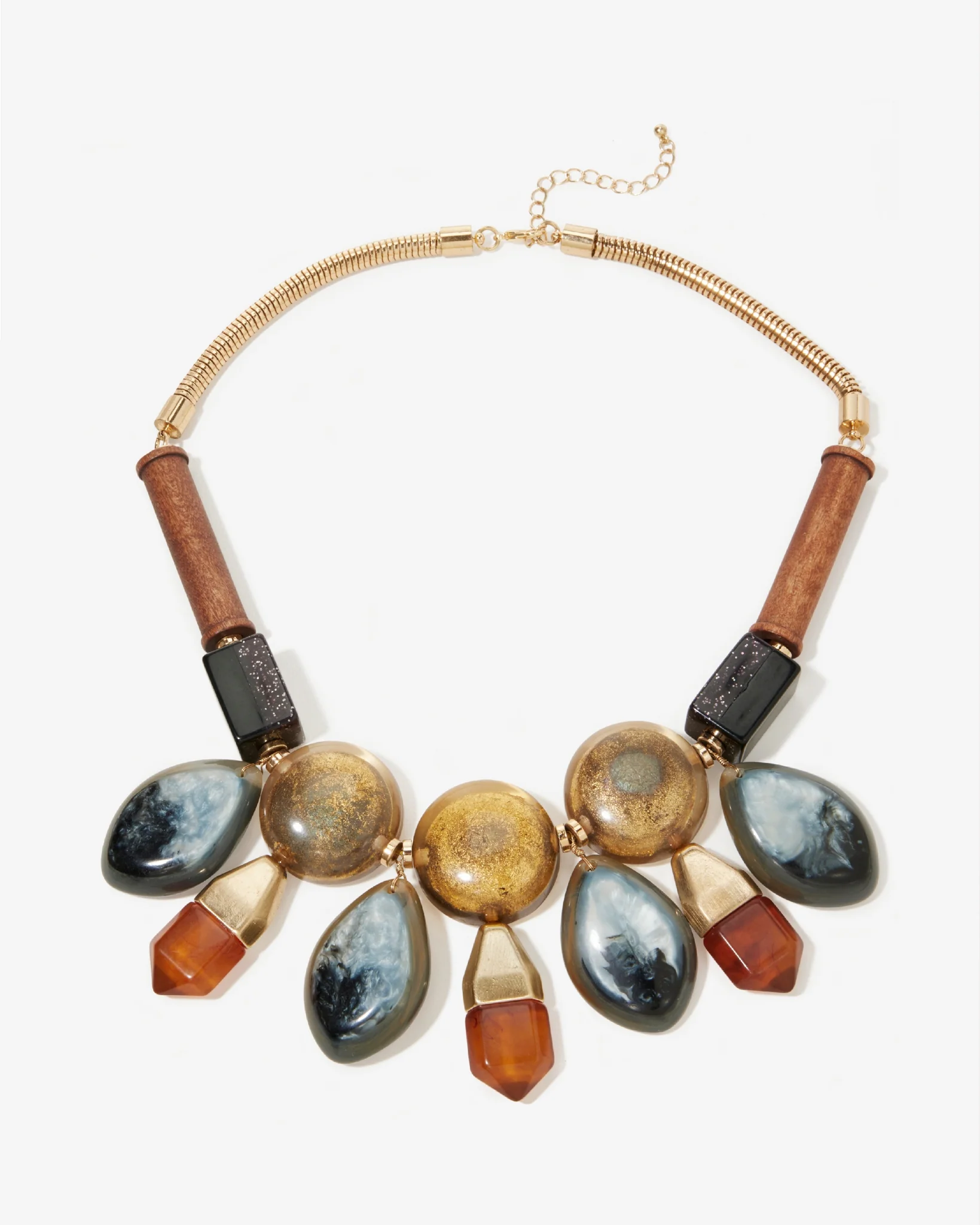 Fall Statement Necklace Brown Multi - Mycitystee