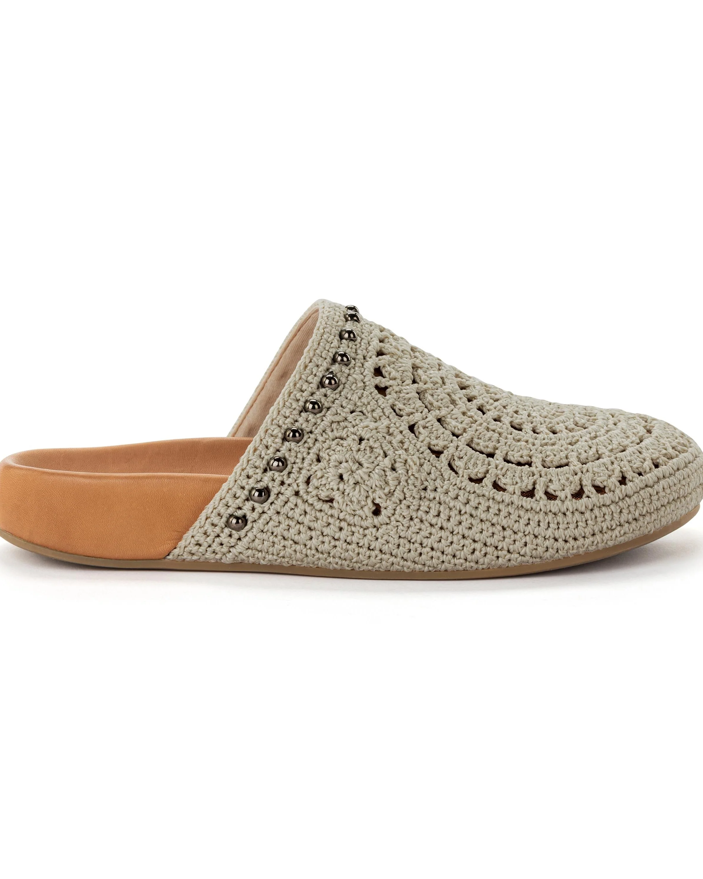 Bolinas Clog - Hand Crochet - Natural Grey Medallion - Mycitystee