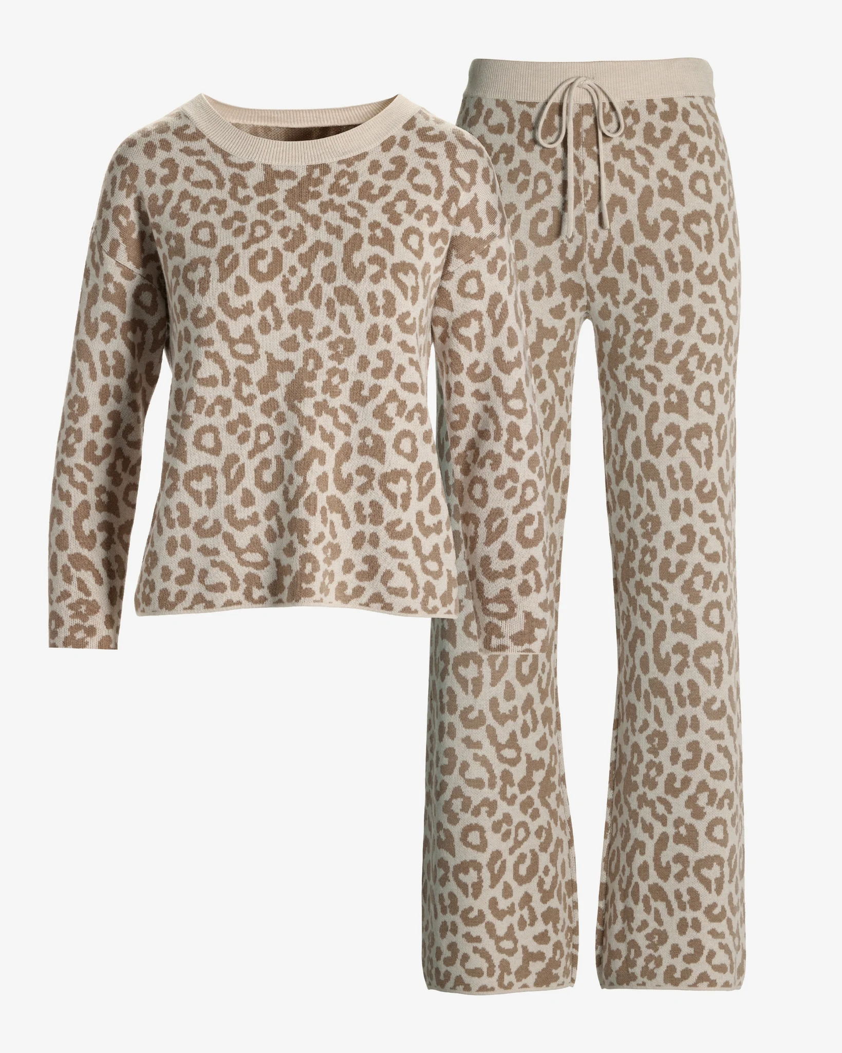 Leopard Sweater Lounge Set Cozy Cheetah - Mycitystee