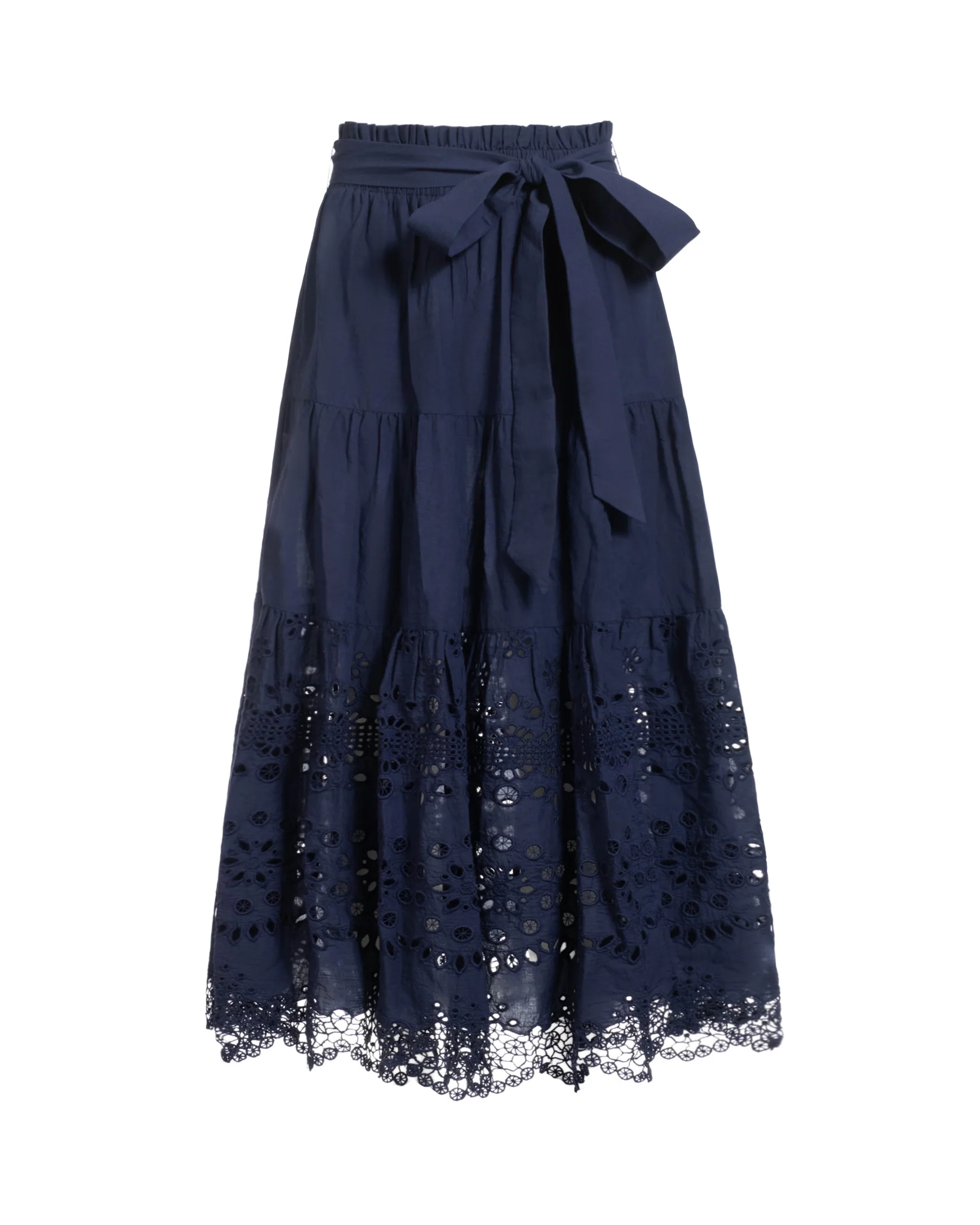 Jenni Skirt In Navy Calypso Eyelet - Mycitystee