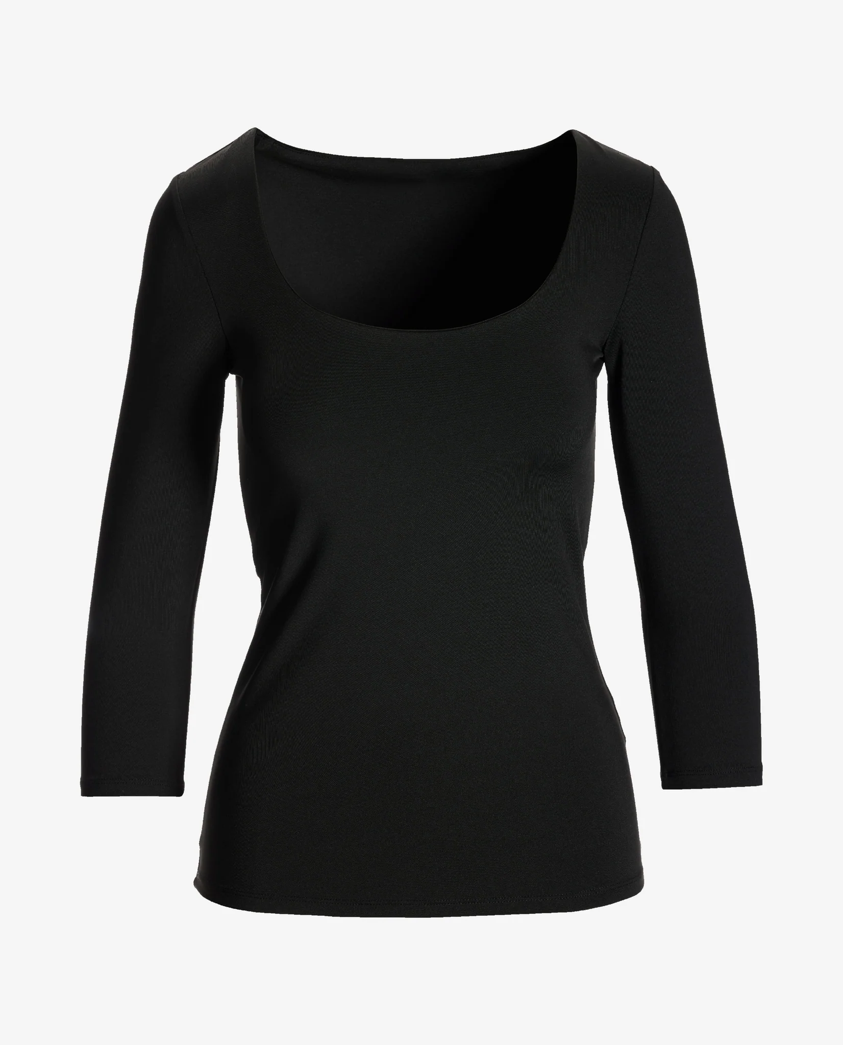 So Modern Scoop Neck Three Quarter Sleeve Top Proper Black - Mycitystee