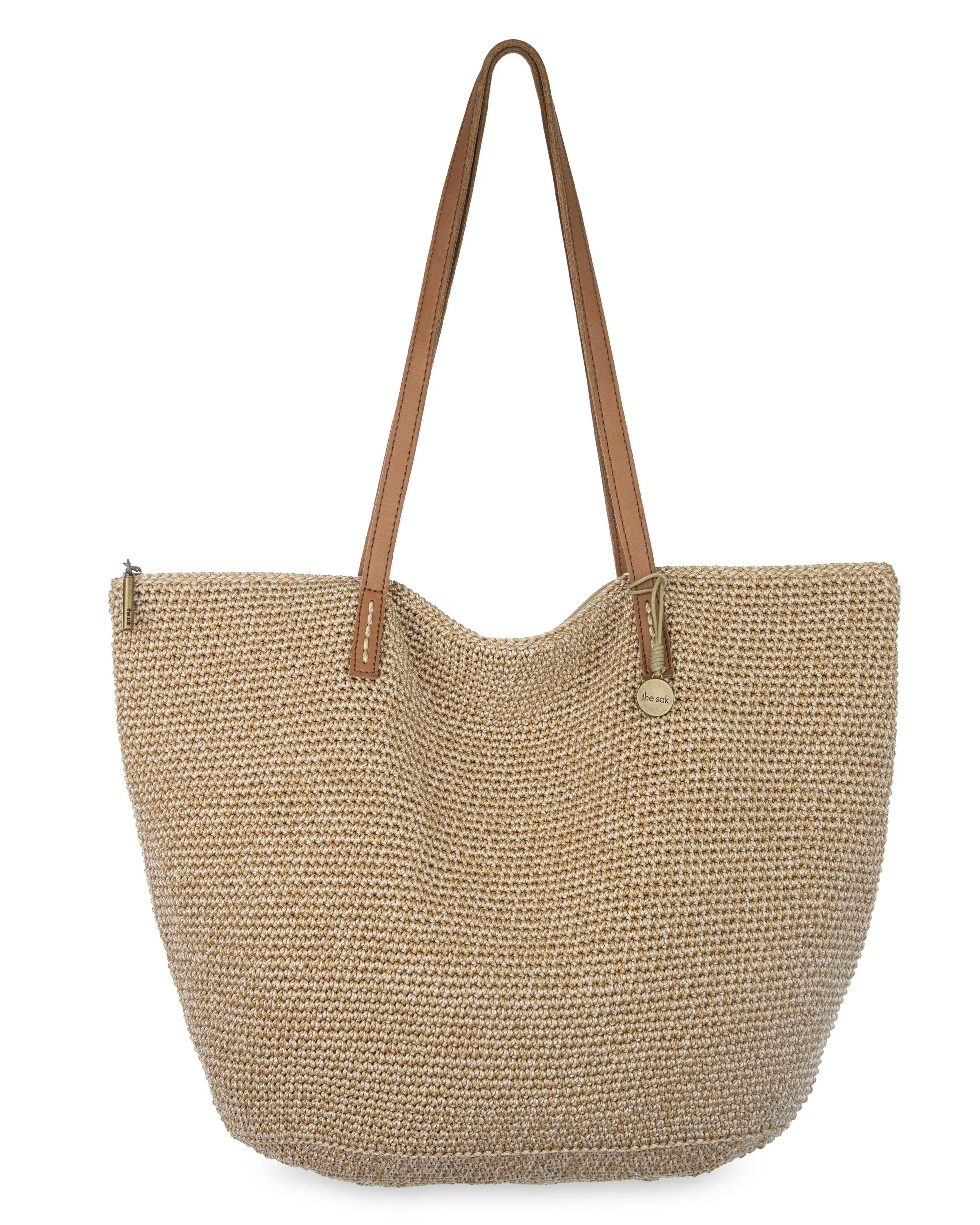 Faye Large Tote - Hand Crochet - Bamboo Static - Mycitystee