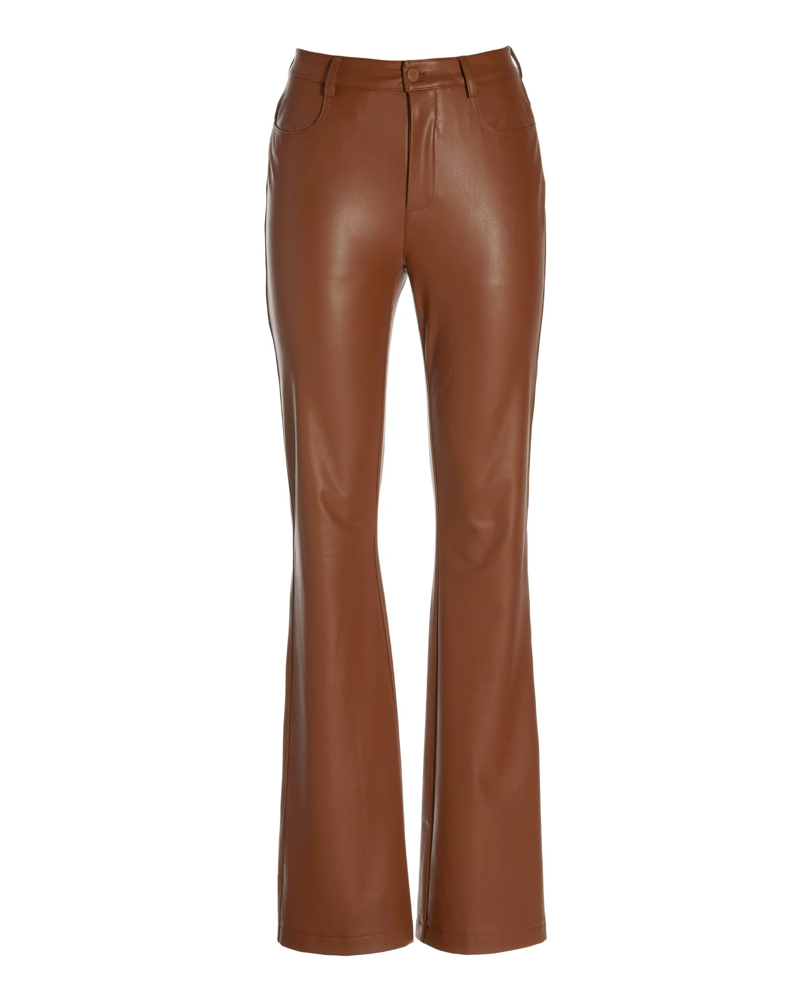 Monterey Five Pocket Faux Leather Bootcut Pant 2BN63 Cognac - Mycitystee