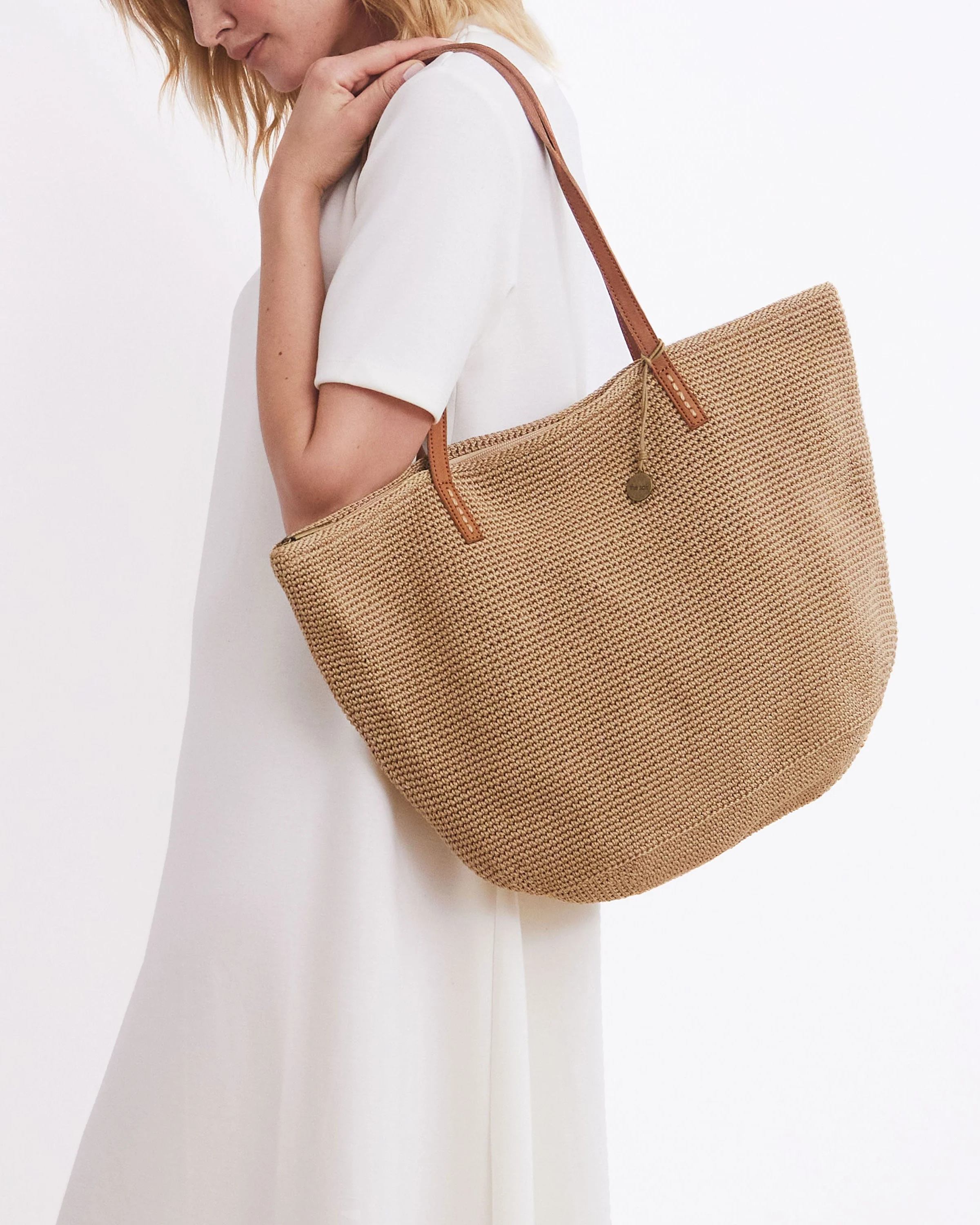 Faye Large Tote - Hand Crochet - Eden Stripe - Mycitystee