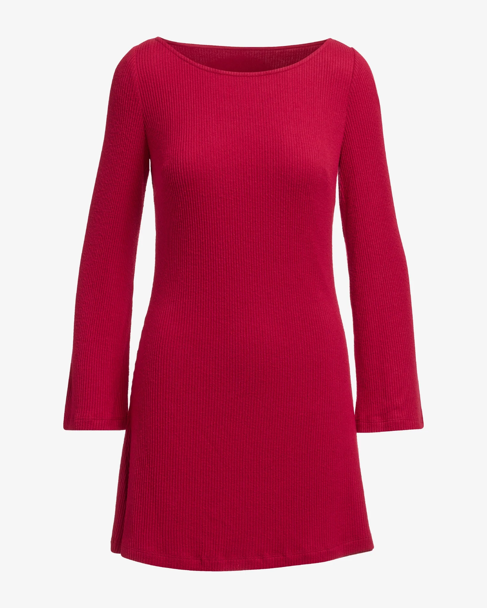 Ribbed Hacci Everyday A Line Dress Jester Red - Mycitystee