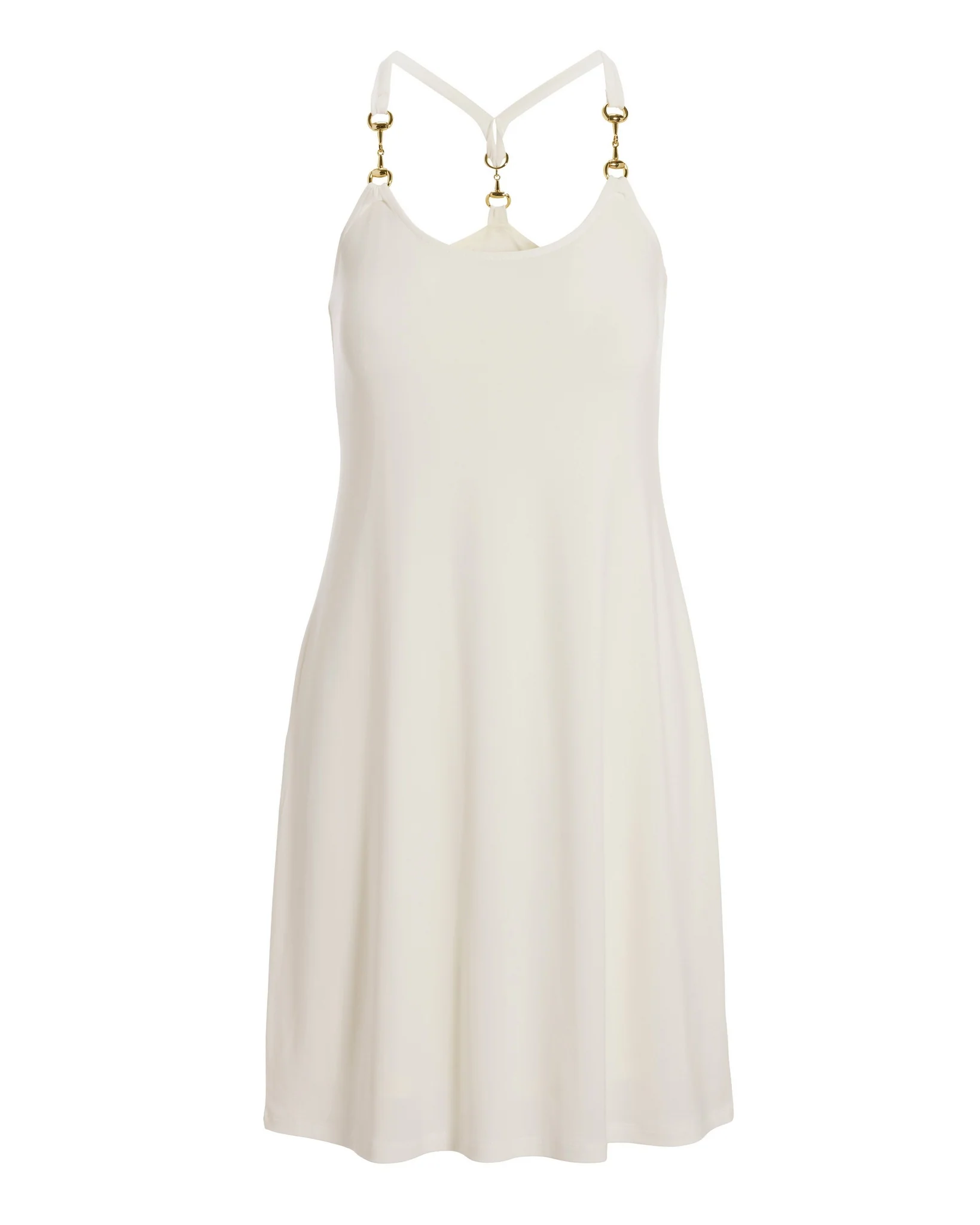Hardware Sleeveless Tank Dress Off White - Mycitystee