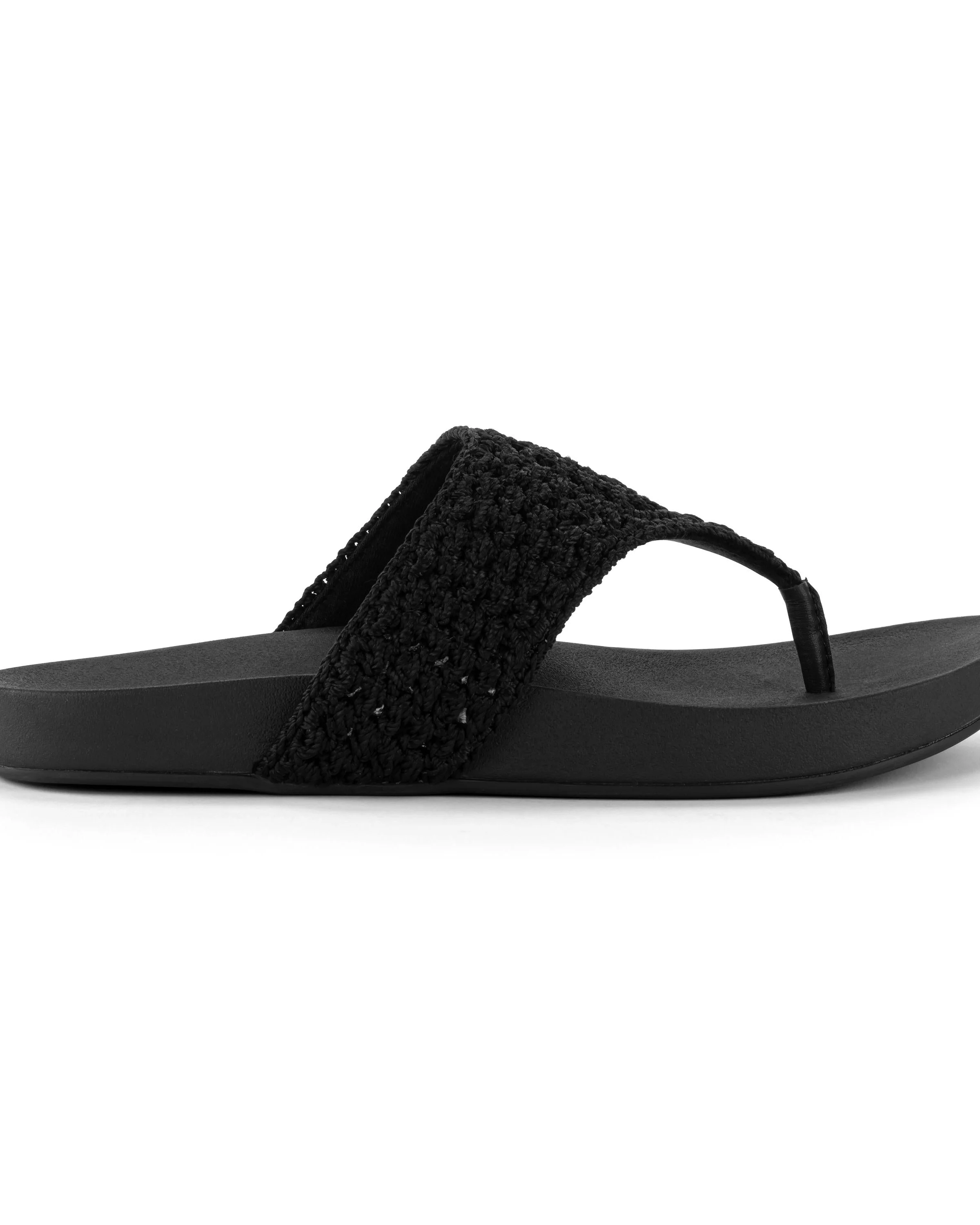 Everly Sandal - Hand Crochet - Black Medallion - Mycitystee