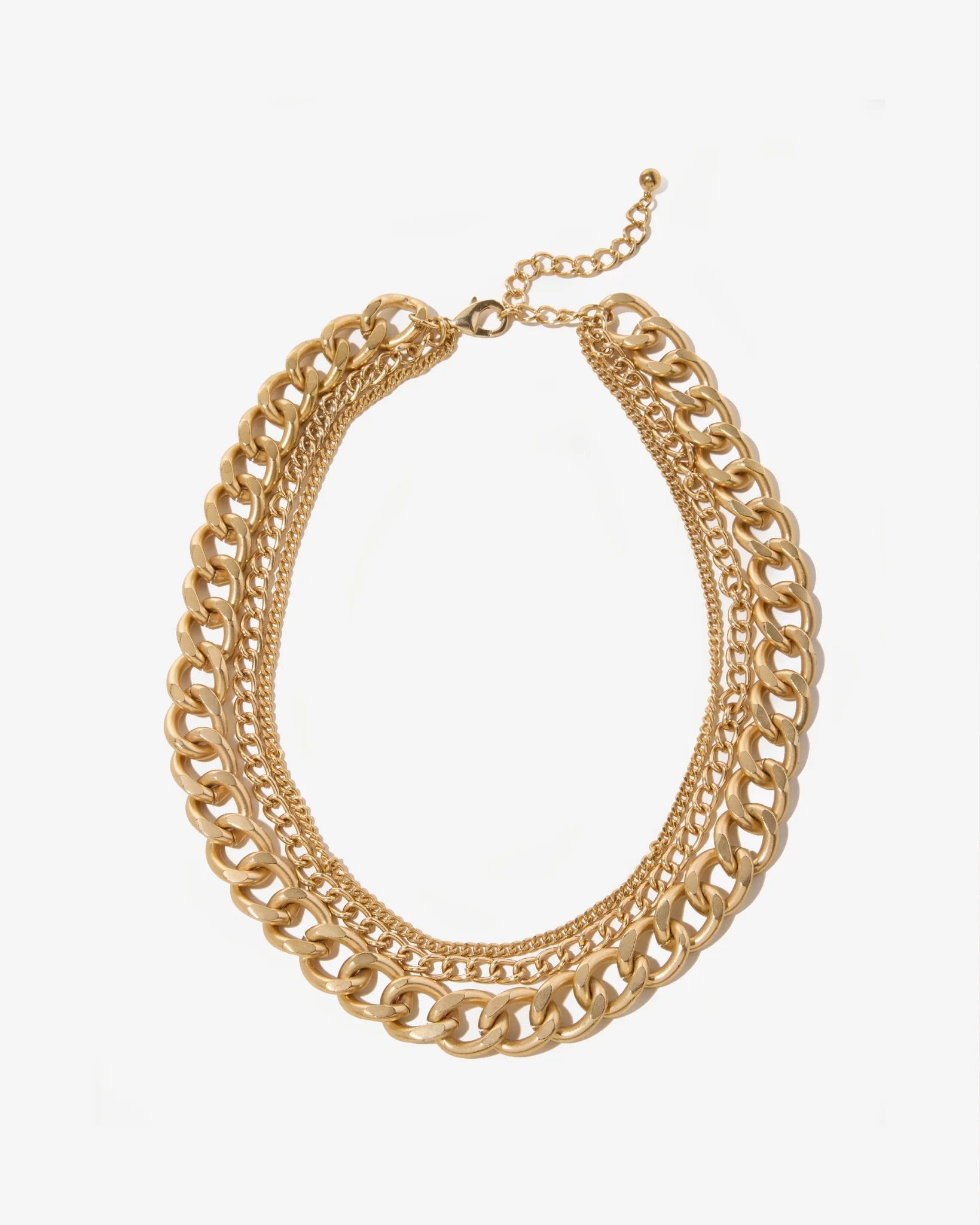 Matte Layered Chain Necklace Gold - Mycitystee