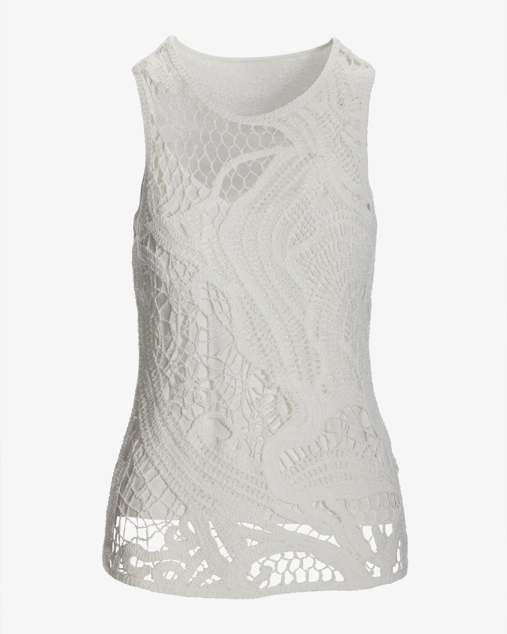 Crochet High Neck Tank White - Mycitystee