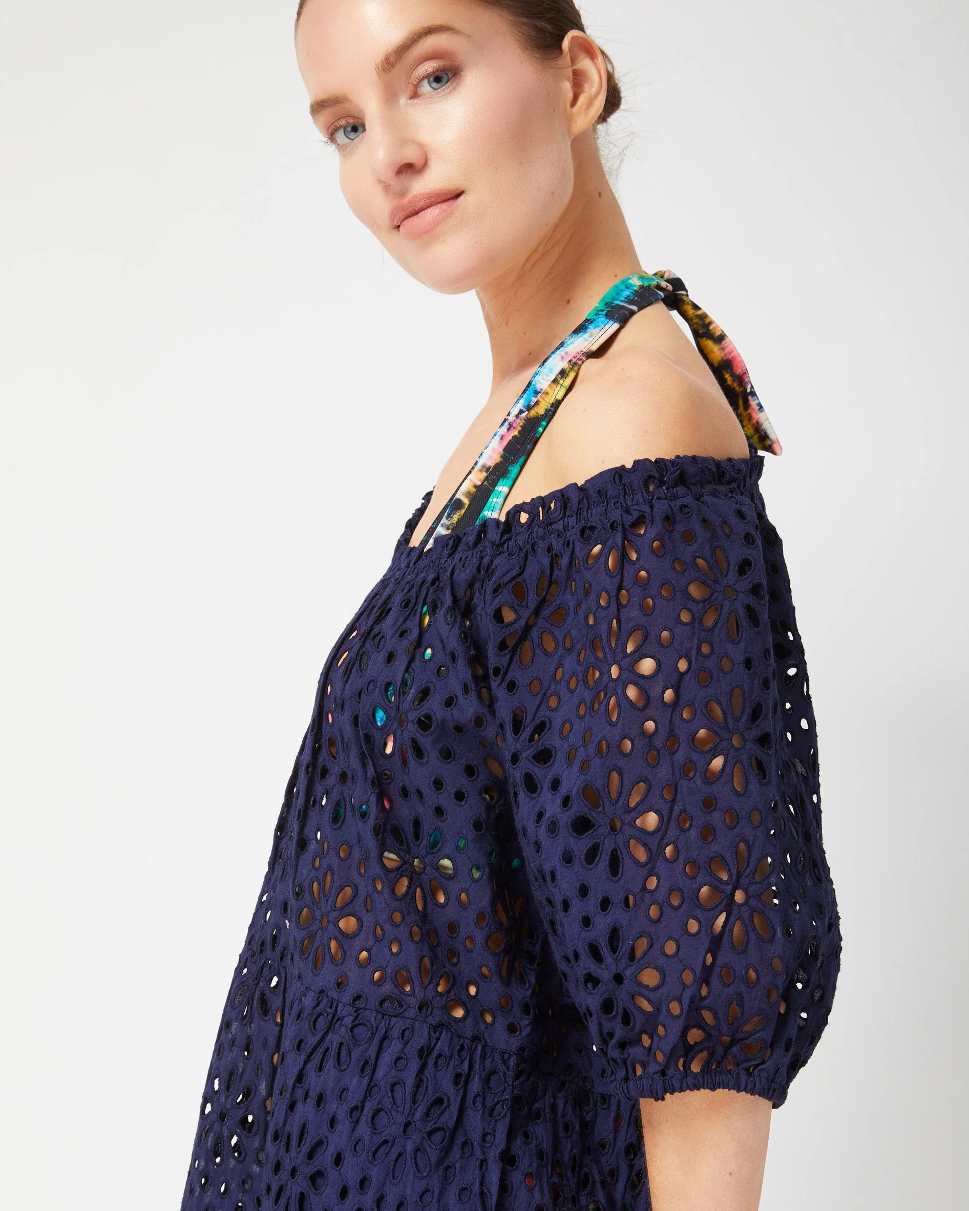 Kelly Dress Navy Seaside Eyelet - Mycitystee