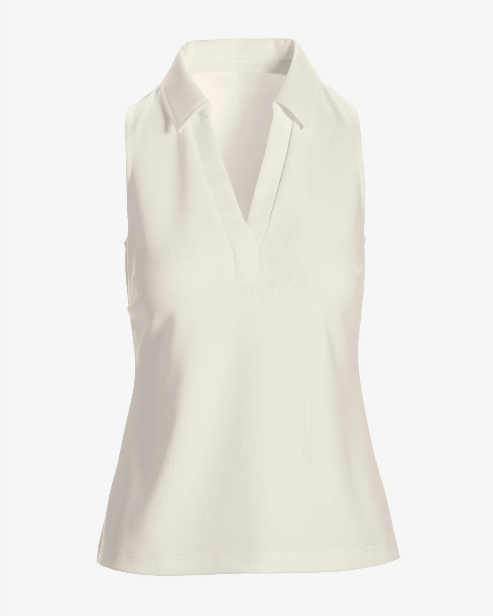 Beyond Travel Sleeveless Collared Top Ivory Coast - Mycitystee