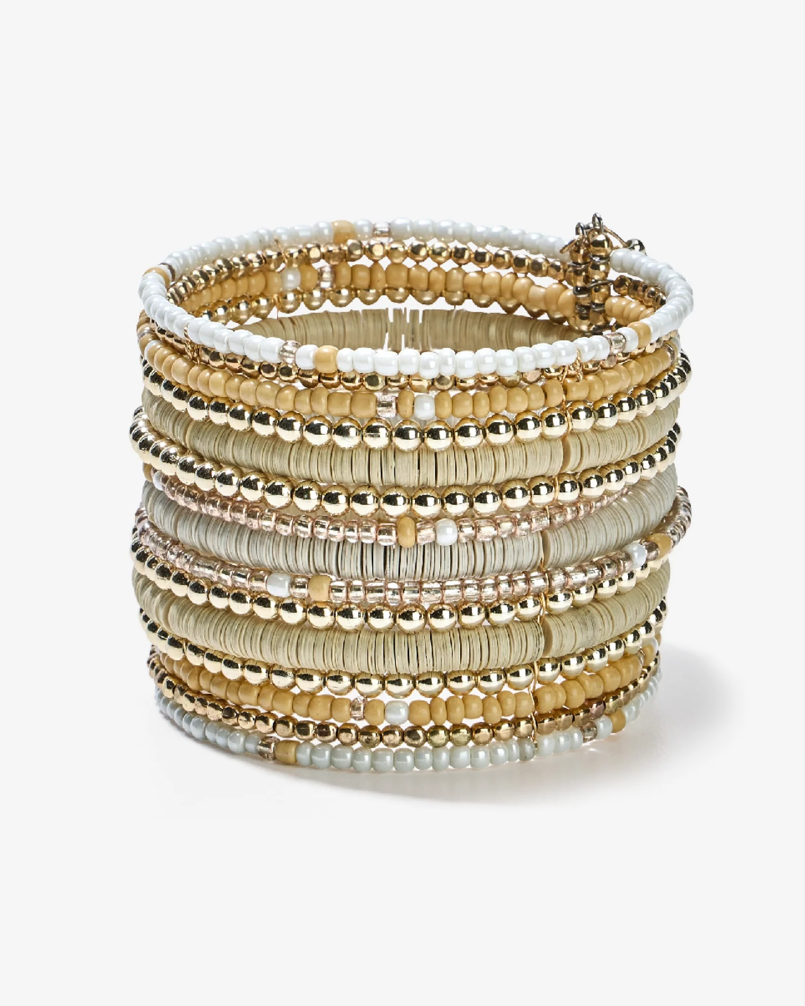Beaded Cuff Gold Multi - Mycitystee