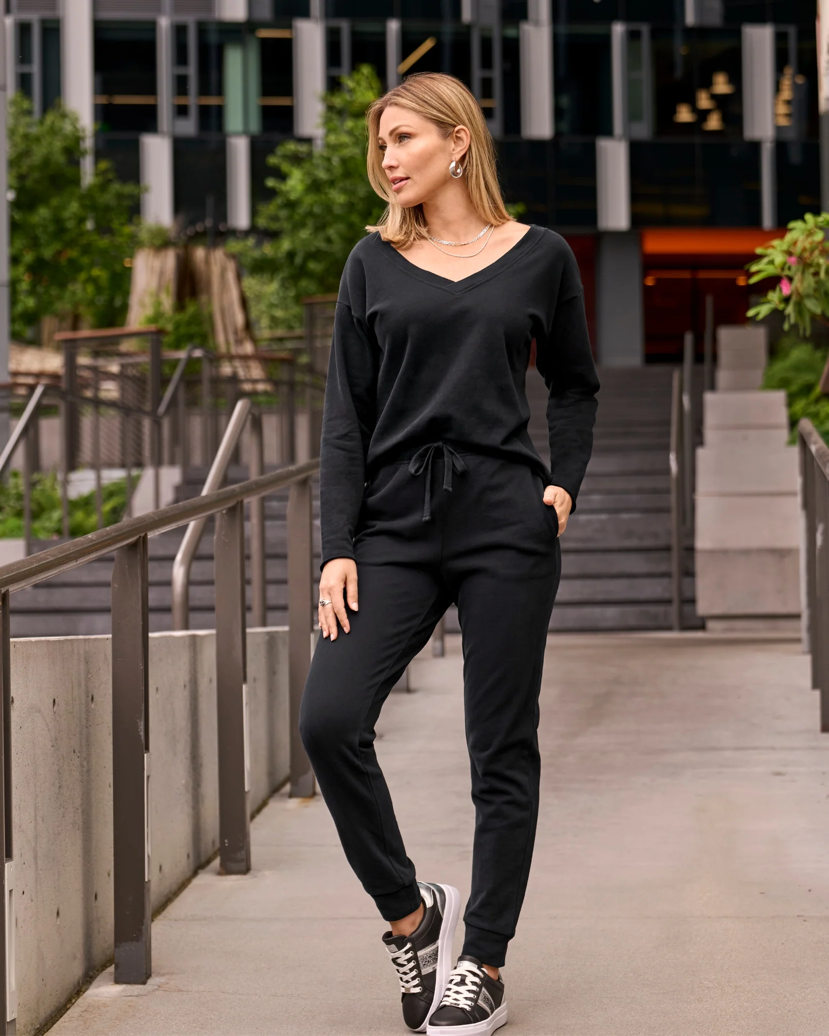 Cotton Comfort Drawstring Pocket Jogger Black - Mycitystee