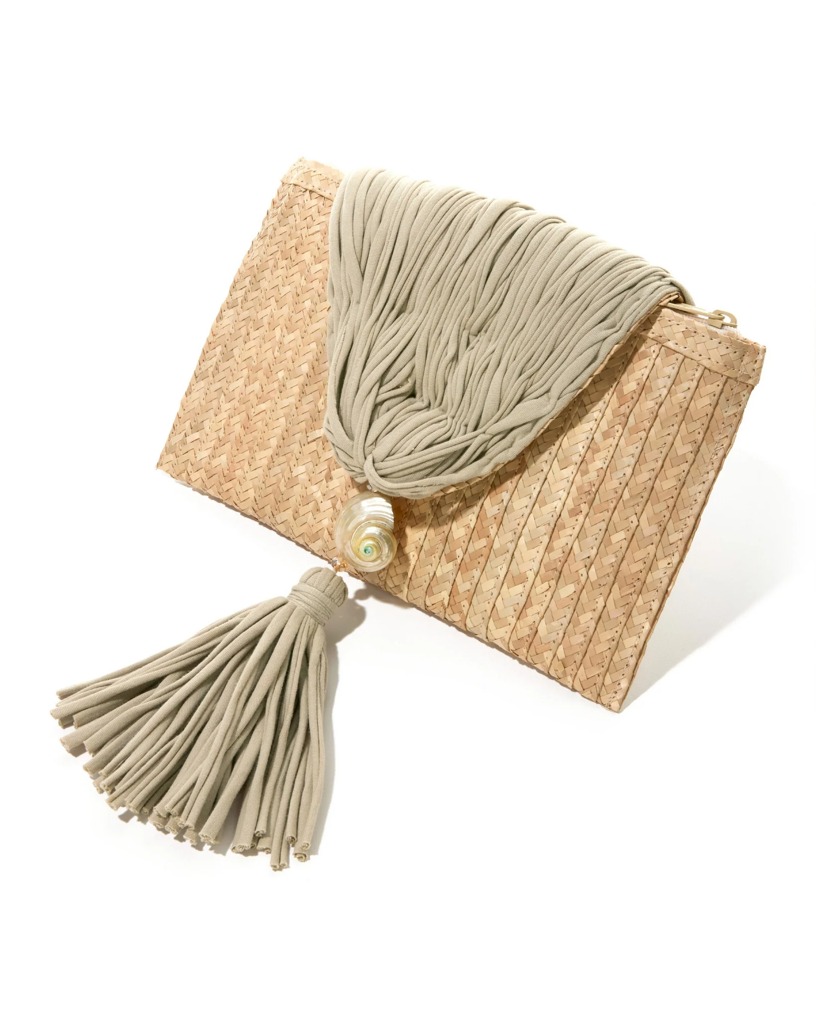 Macrame Raffia Shell Clutch Natural - Mycitystee