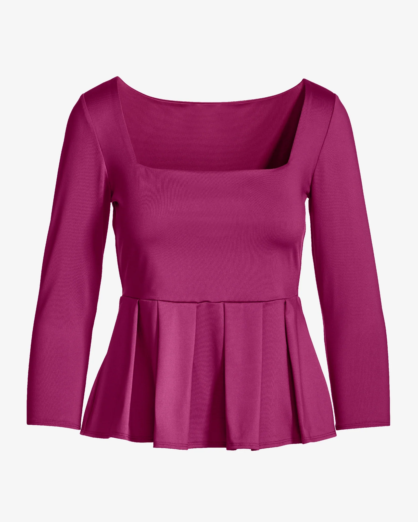 So Modern Peplum Pleated Knit Top Festival Fuchsia - Mycitystee
