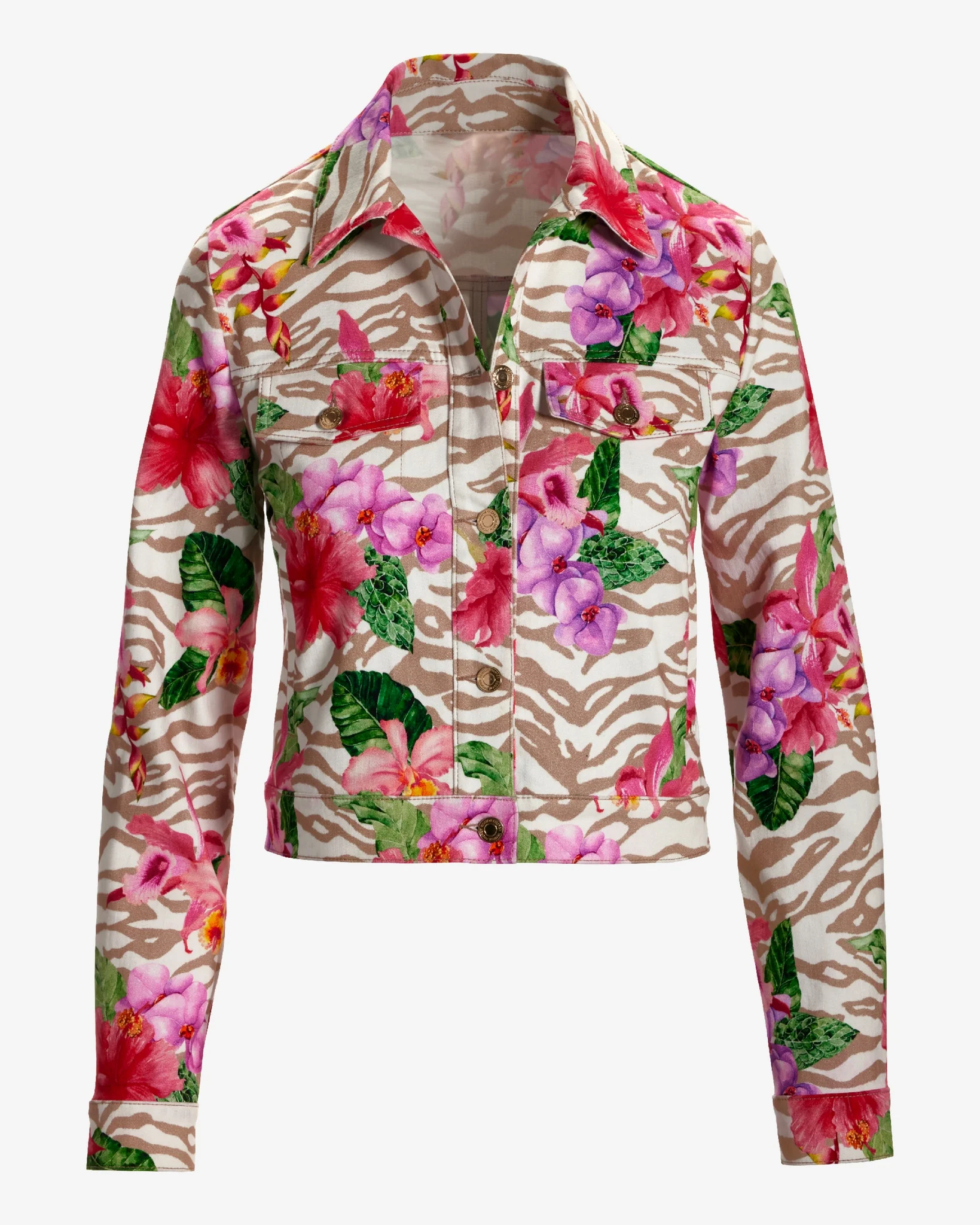 Cape Town Tropics Print Denim Jacket Cape Town Tropics - Mycitystee