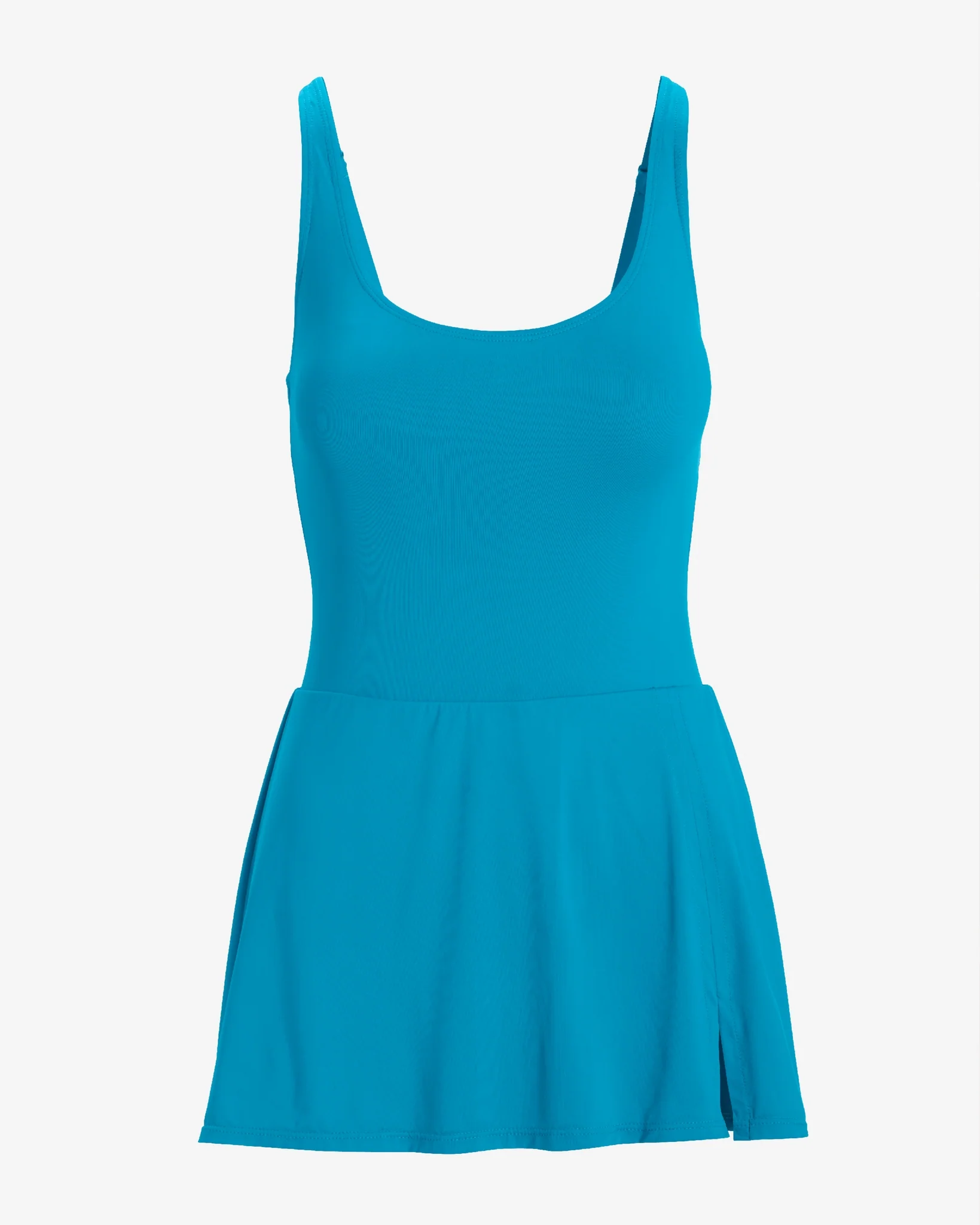 Swim Sense Scoop Neck Swim Dress Bright Blue - Mycitystee