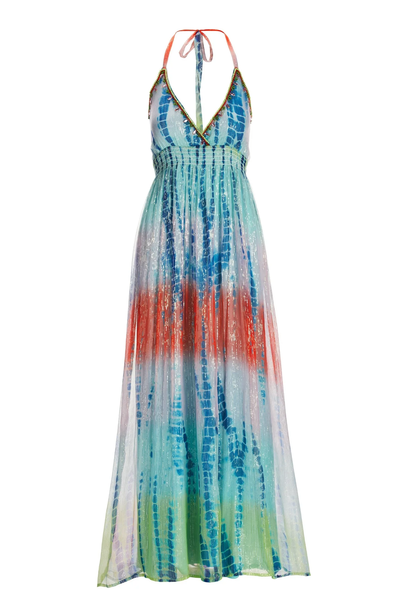 Tie Dye Print Embellished Maxi Multi - Mycitystee