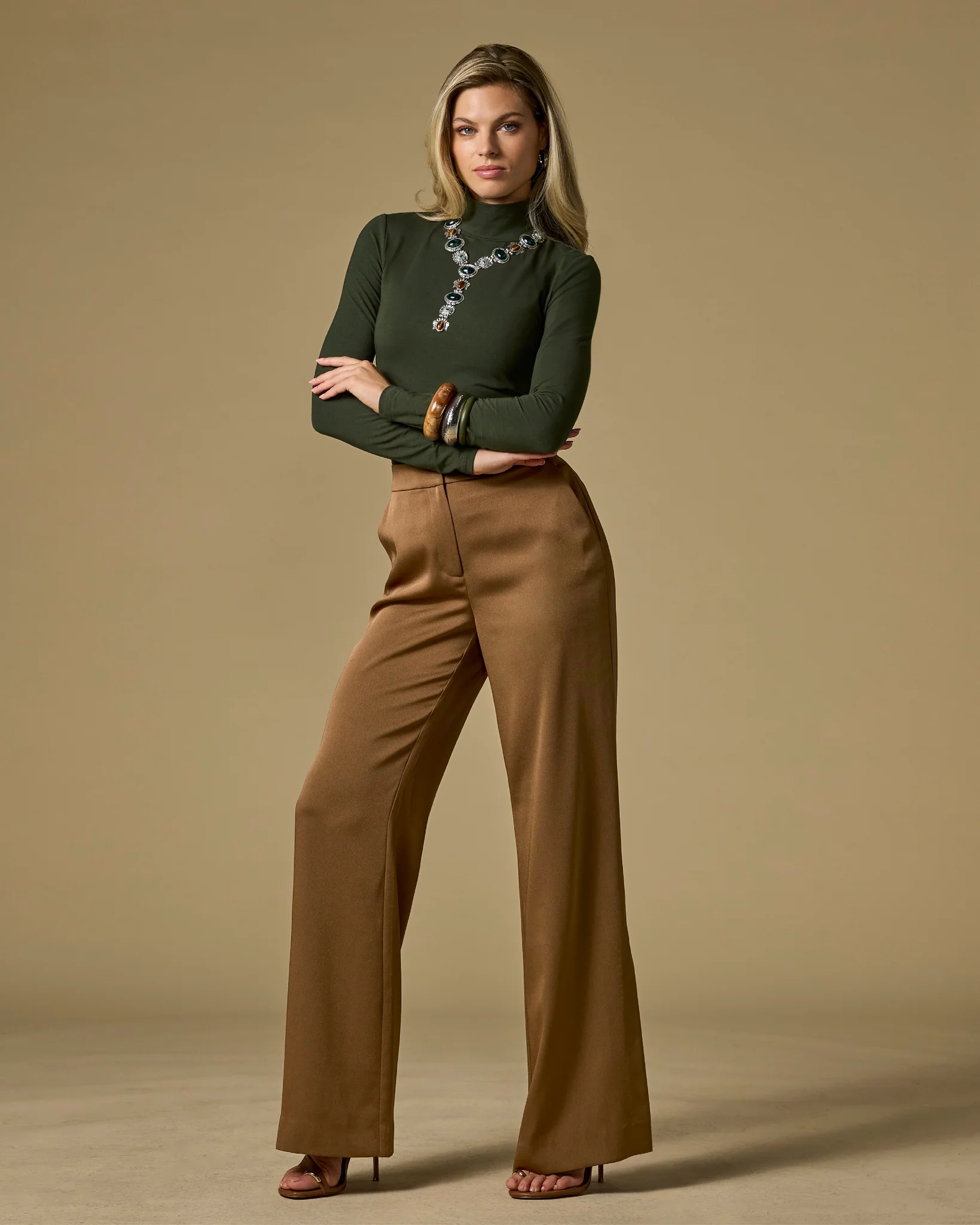 Wide Leg Satin Pant Copper - Mycitystee
