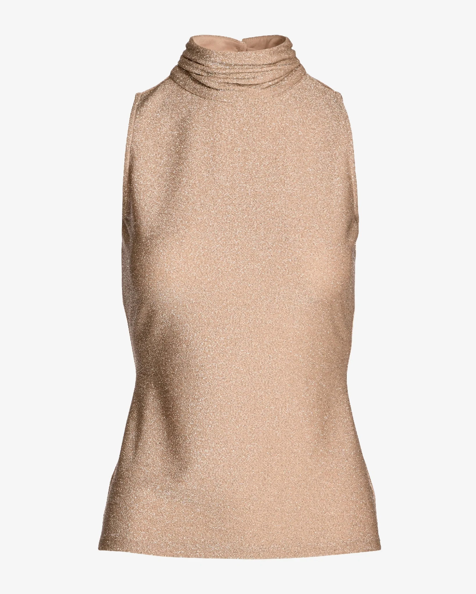 Shimmer Sleeveless Turtleneck Champagne - Mycitystee