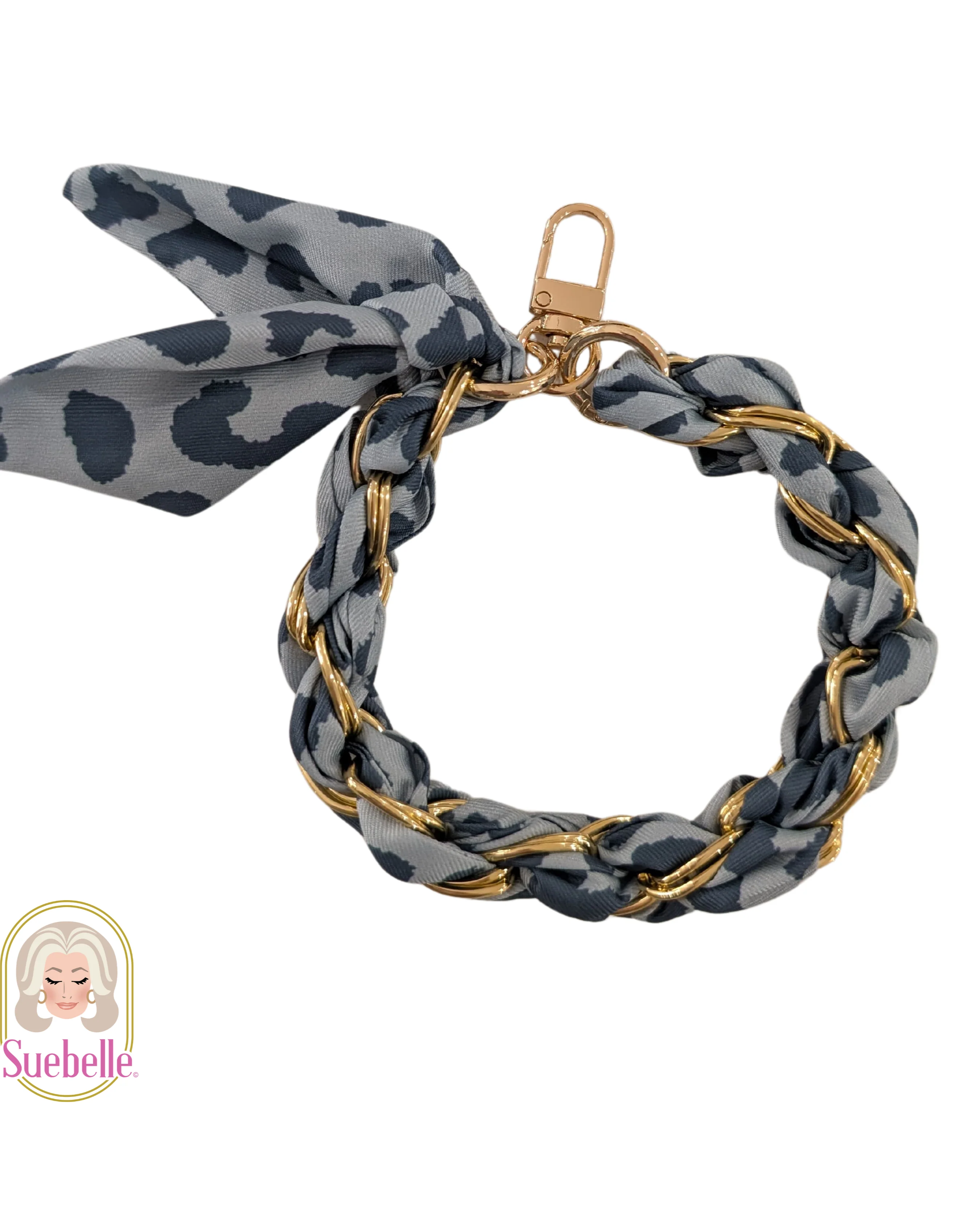 Denim Cheetah Phone Wristlet - Mycitystee