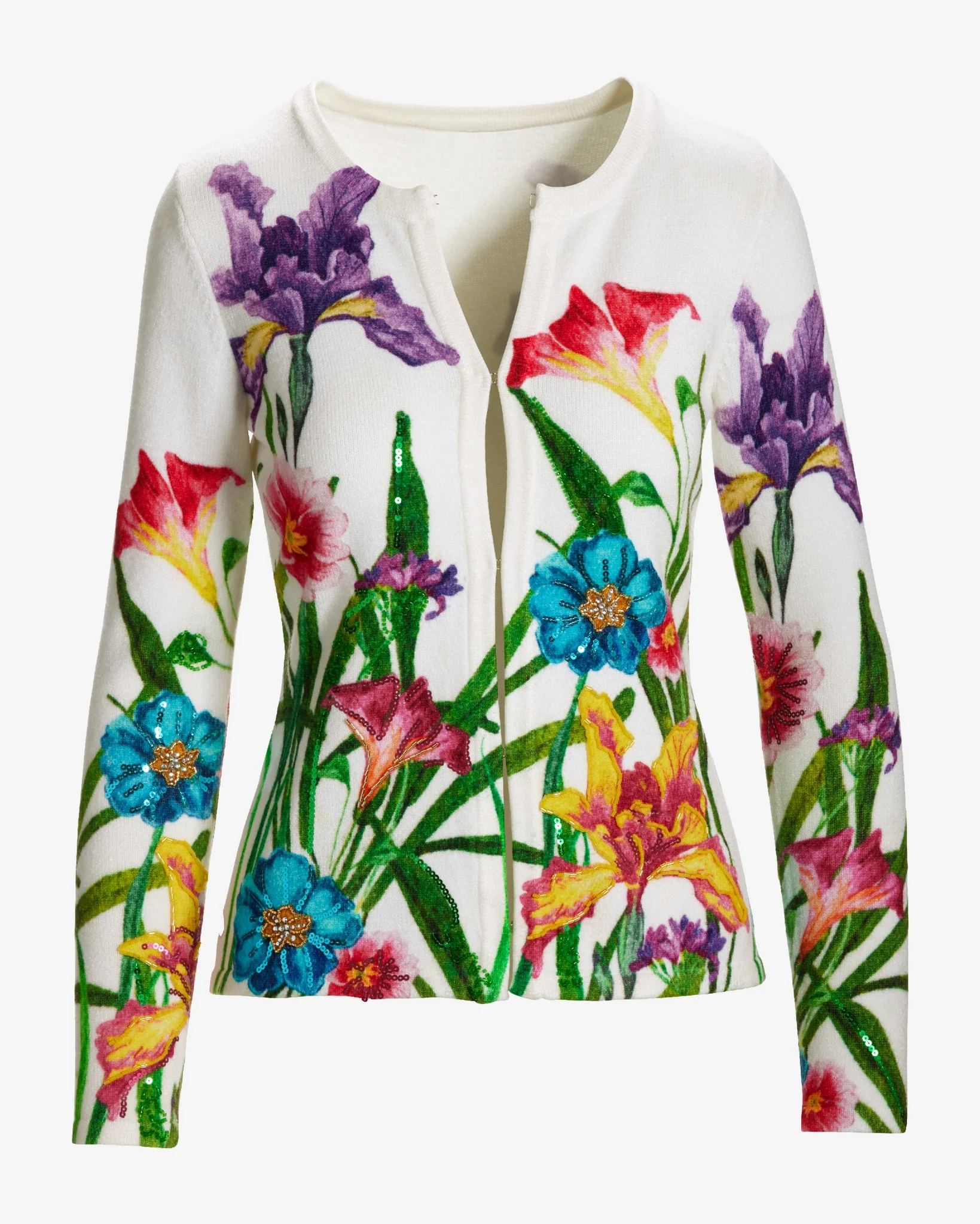 Printed Embellished Cardigan Iris Of My Eye - Mycitystee