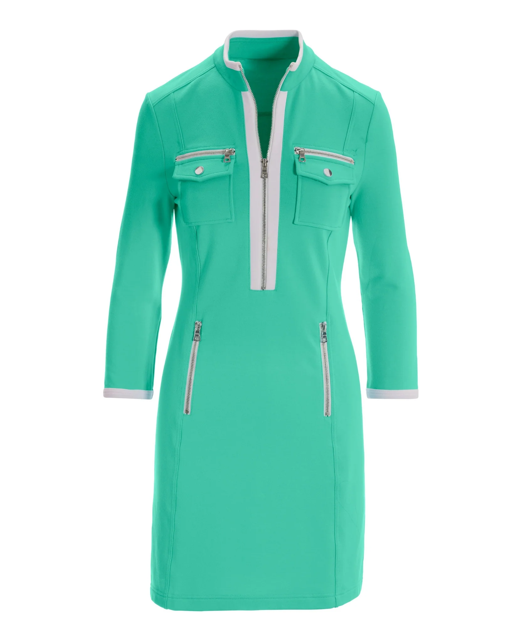 Three Qtr Slv Chic Zip Dress Florida Keys - Mycitystee