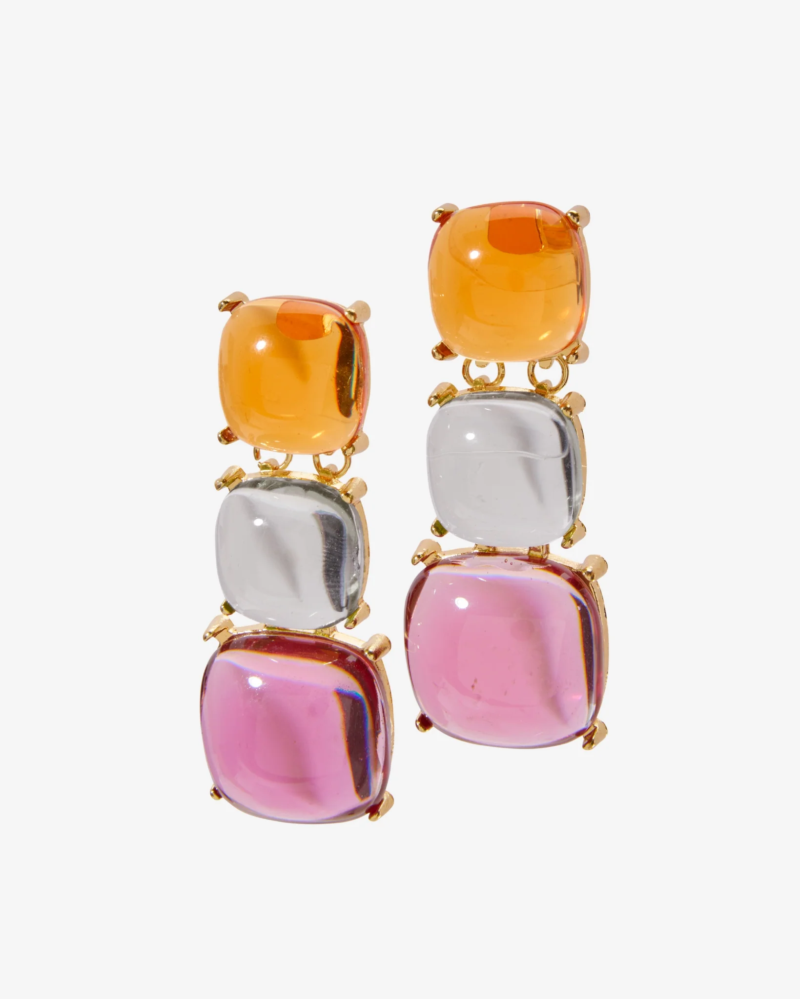 Multi Color Gem Drop Earrings Multi - Mycitystee