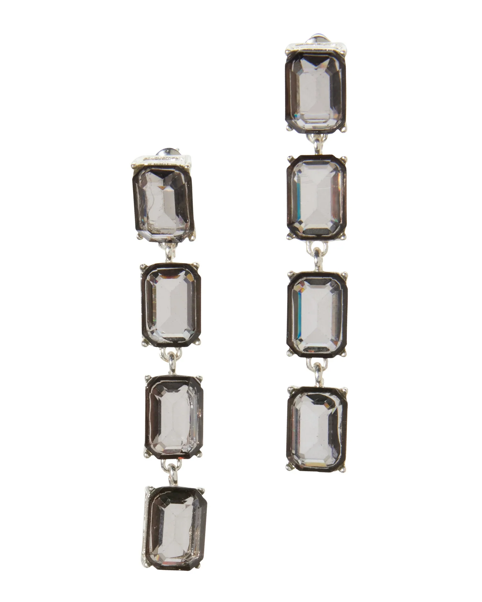 Gem Drop Earring Gunmetal/Silver - Mycitystee