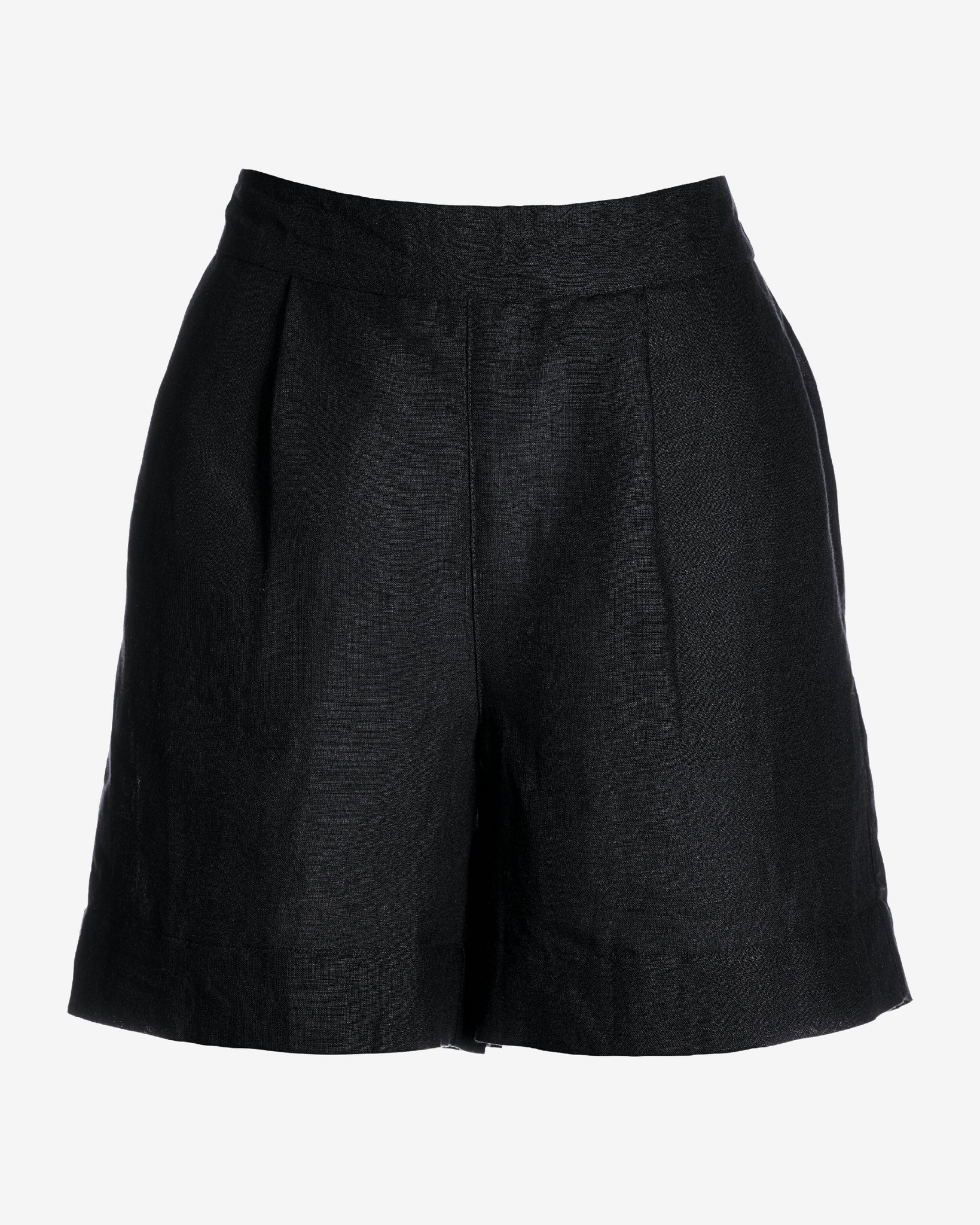 Effortless Pull-On Linen Short Black - Mycitystee