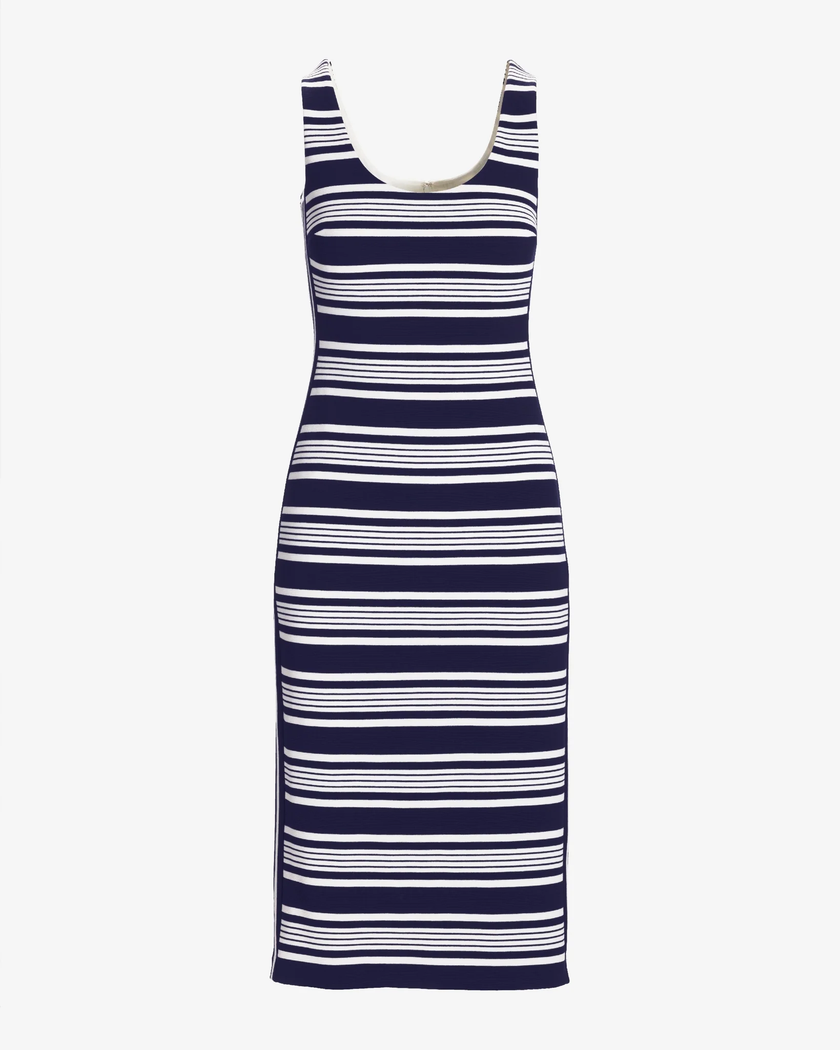 Striped Column Midi Dress Navy/White - Mycitystee