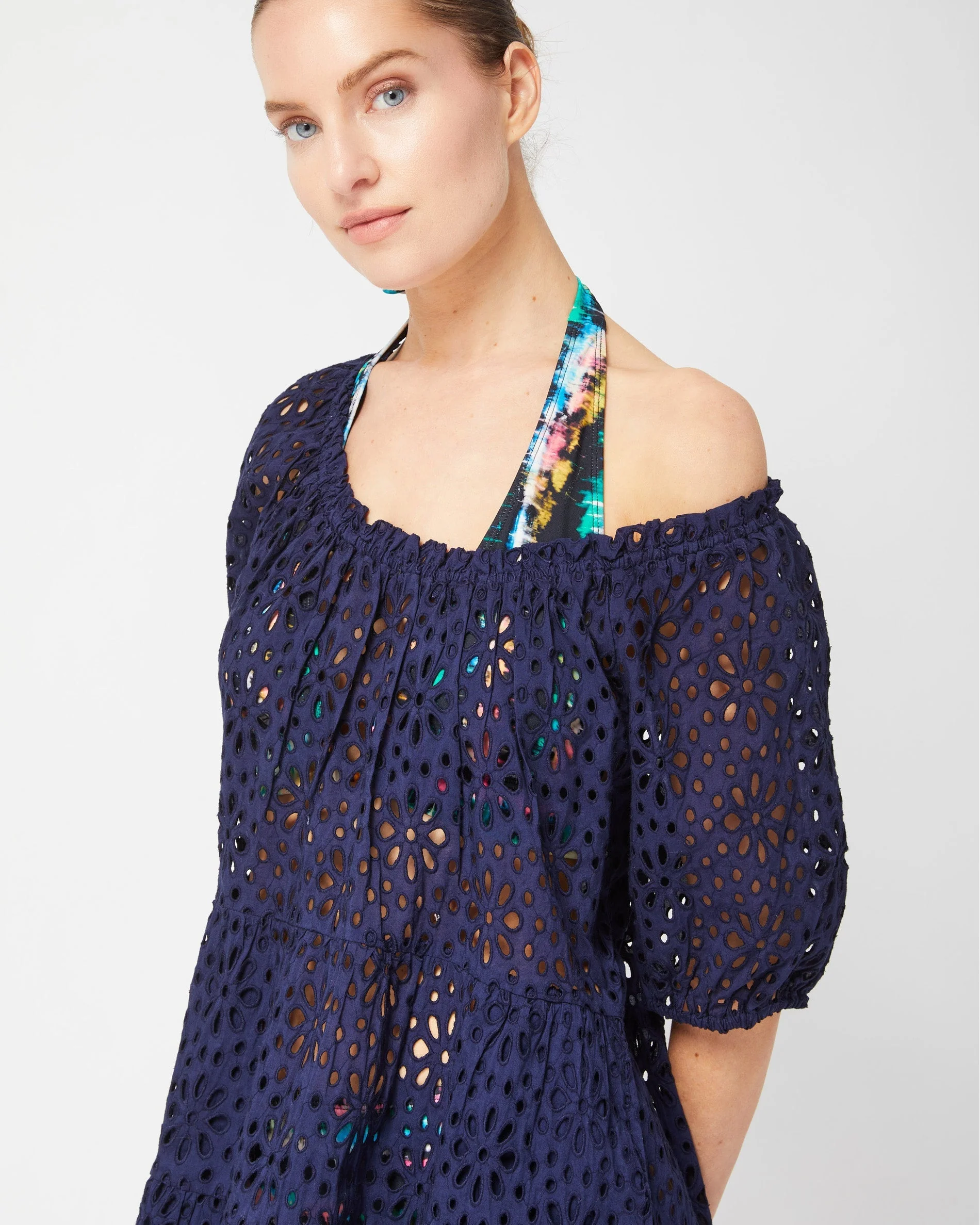 Kelly Dress Navy Seaside Eyelet - Mycitystee