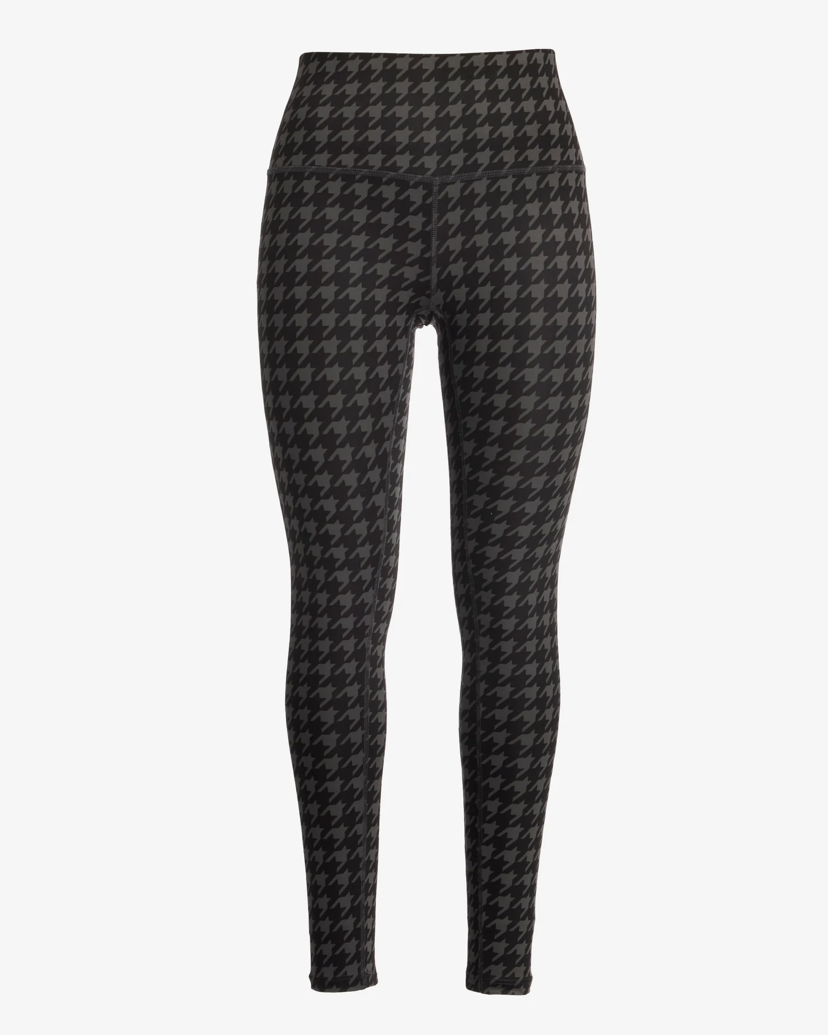 High Waisted Printed Sport Legging Graphite Houndstooth - Mycitystee