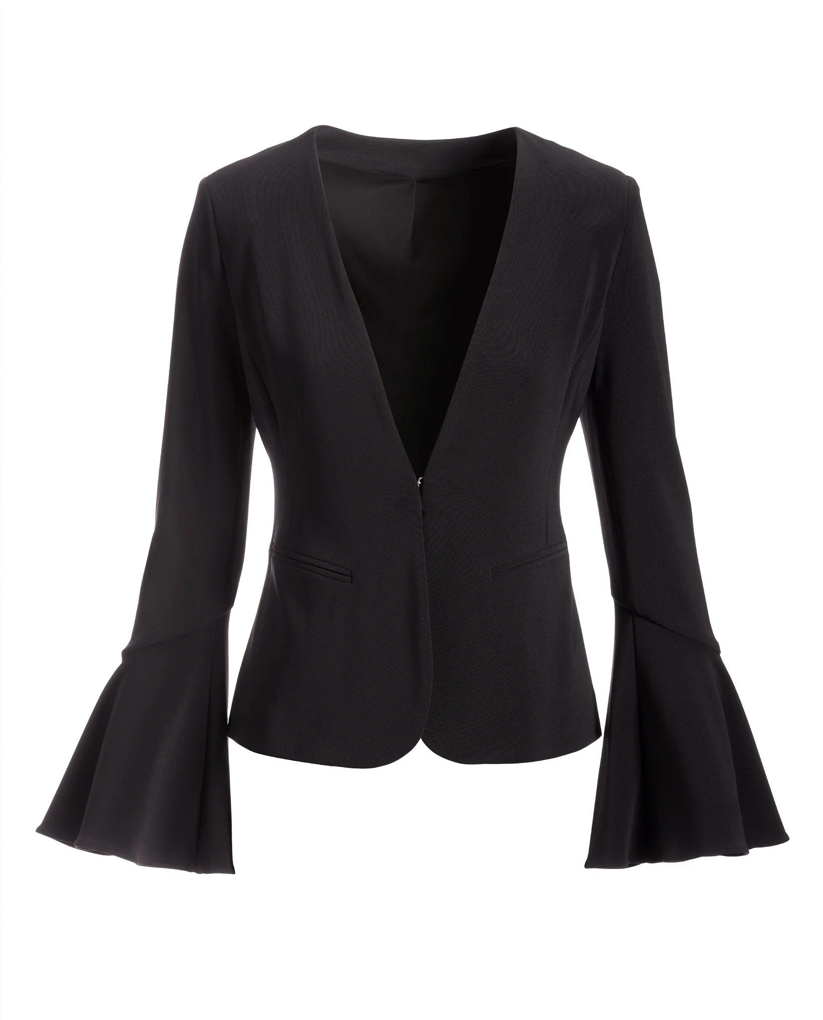Beyond Travel Flare Sleeve Jacket Jet Black - Mycitystee