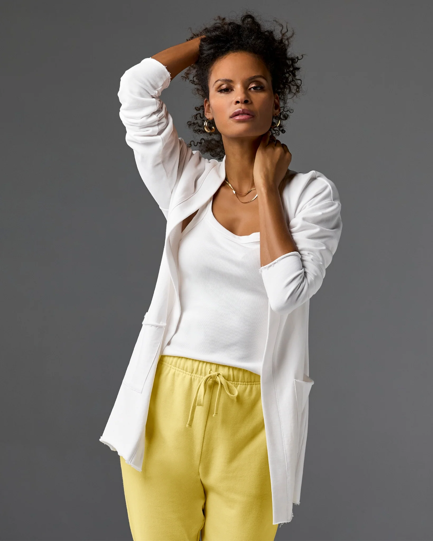 Cotton Comfort Pocket Cardigan White - Mycitystee