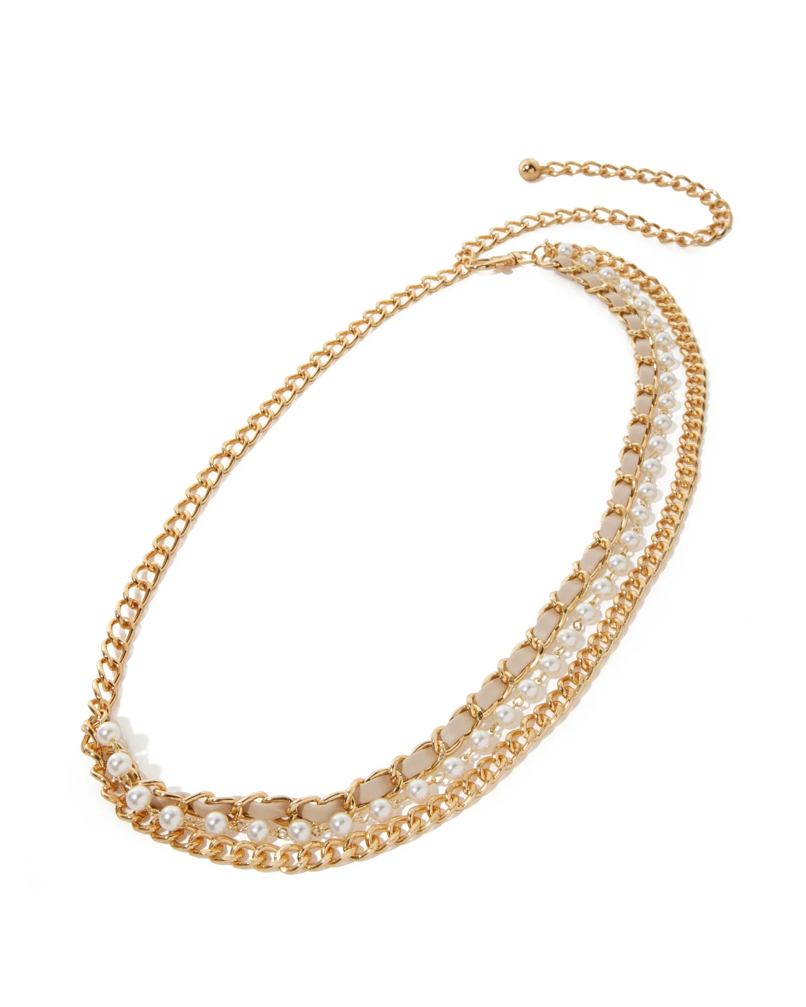 Triple Chain and Pearl Belt Gold - Mycitystee