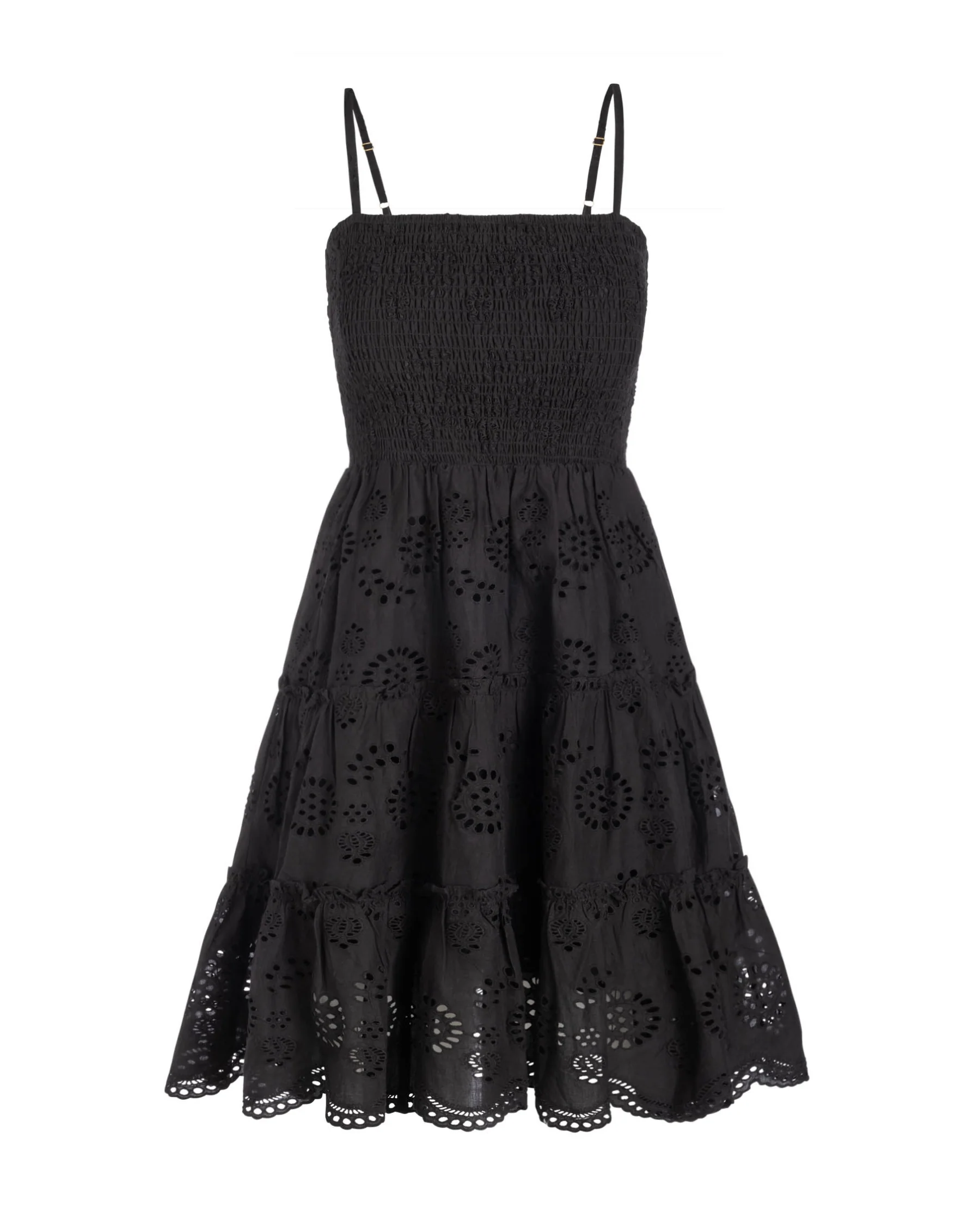Hannah Dress In Black Eyelet - Mycitystee