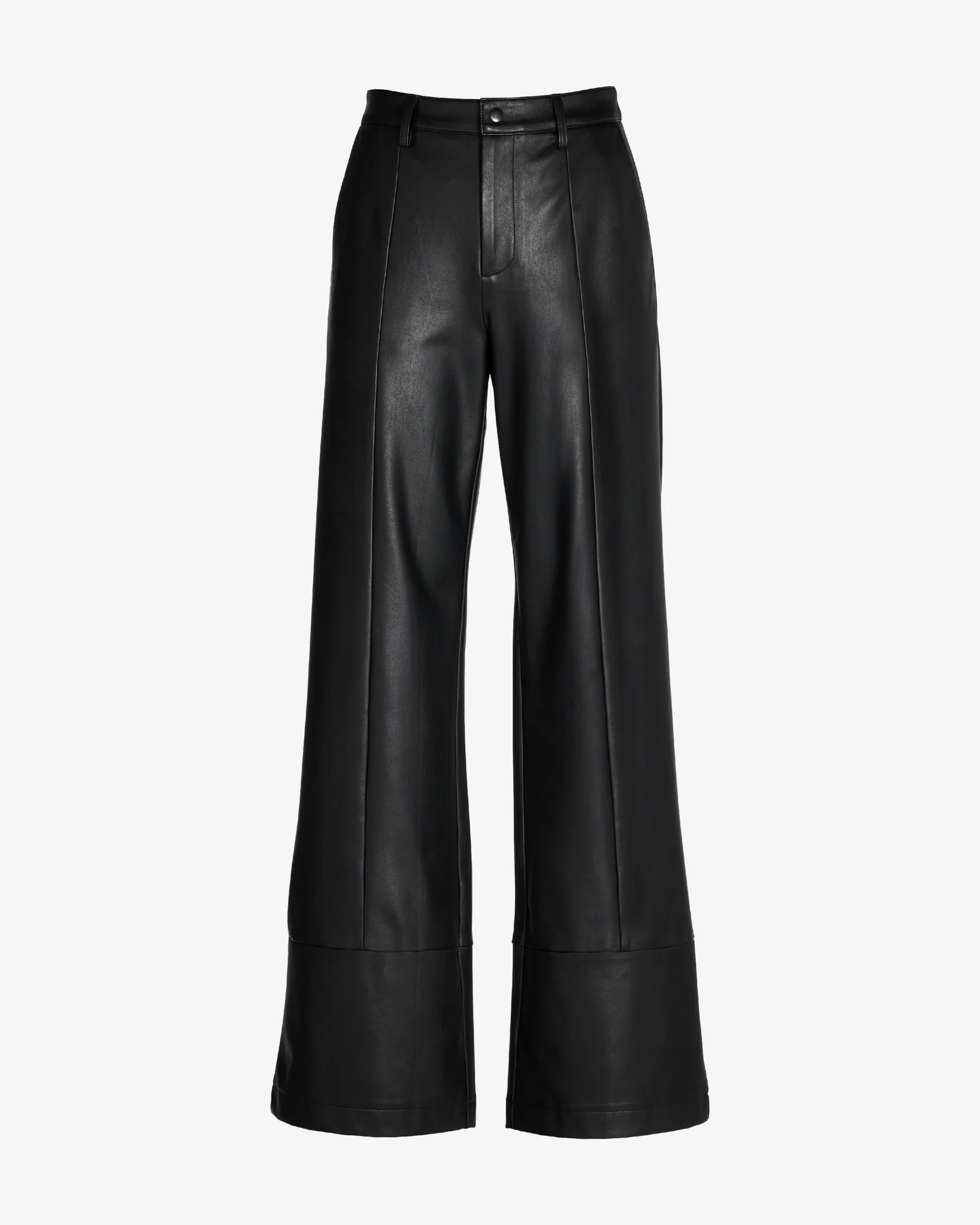 Faux Leather Wide Leg Pant Black - Mycitystee
