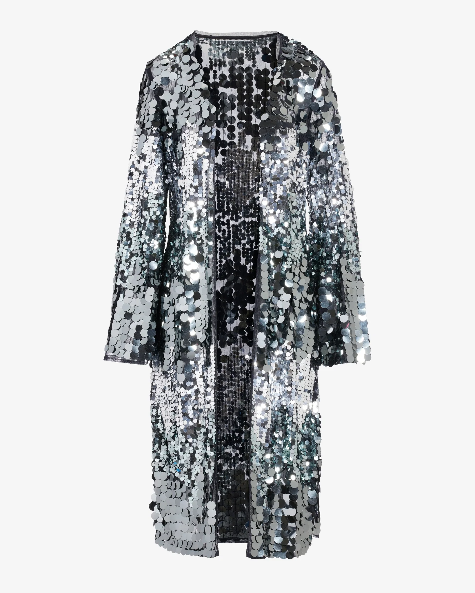 Paillette Bell Sleeve Duster Black Multi - Mycitystee