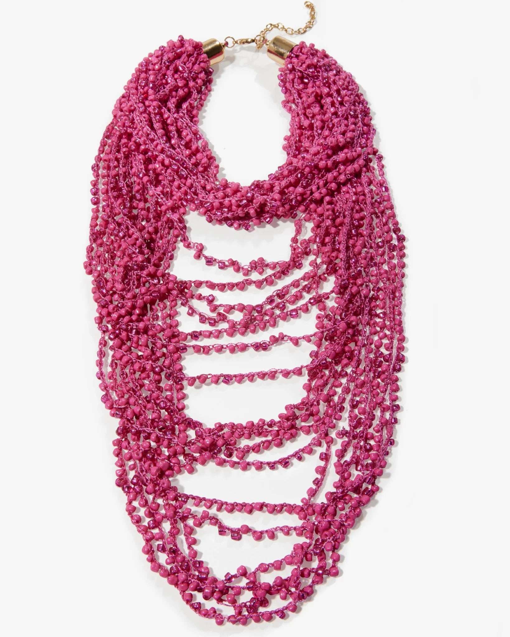 Layered Bead Necklace Pink - Mycitystee