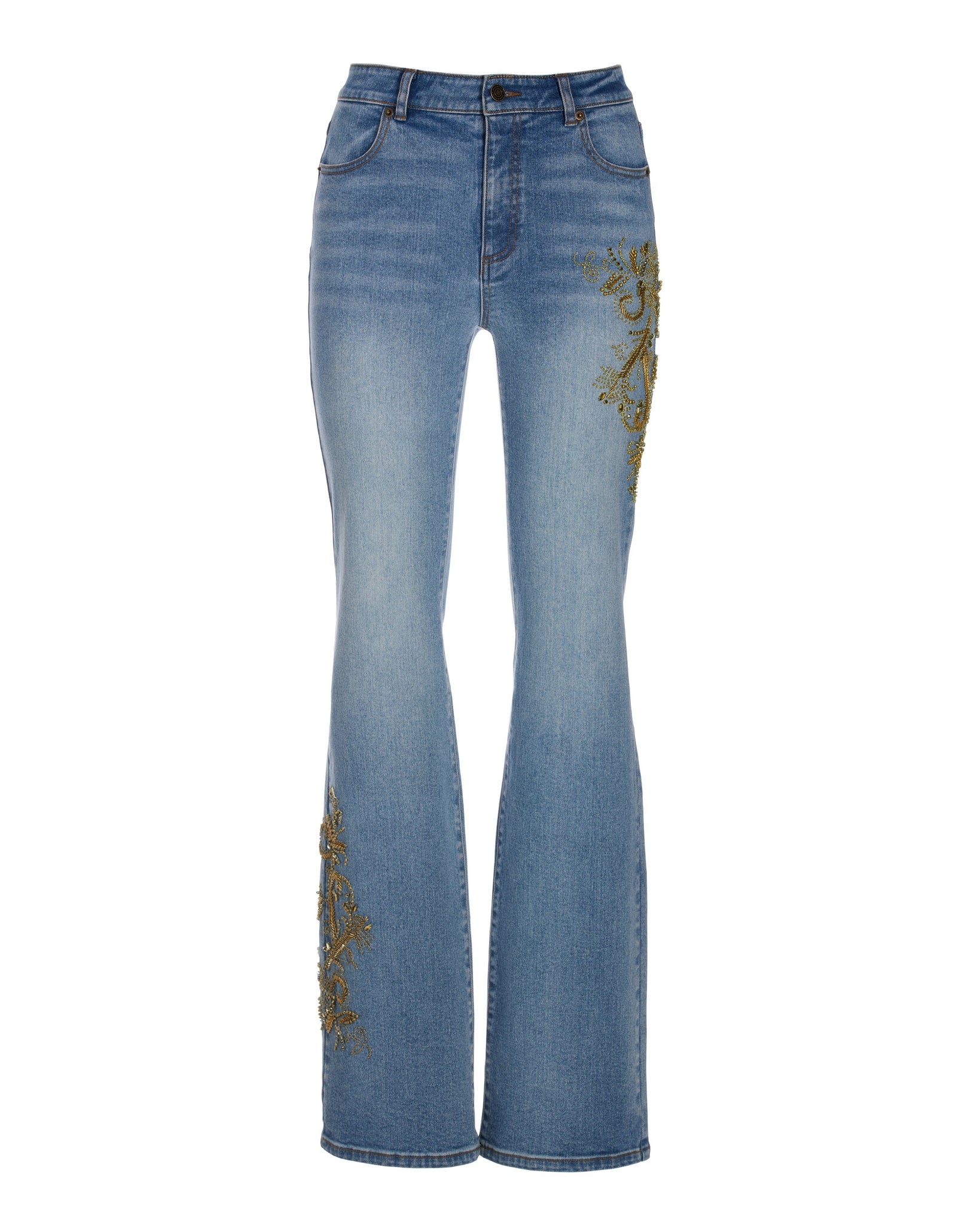 Monterey Precious Metals Embellished Bootcut Denim Light Wash - Mycitystee
